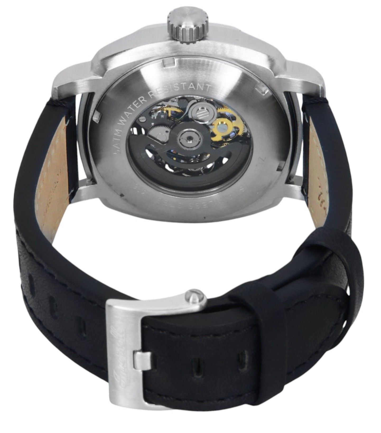 Ingersoll The Outrider Leather Strap Black Skeleton Dial Automatic I16401 Men's Watch
