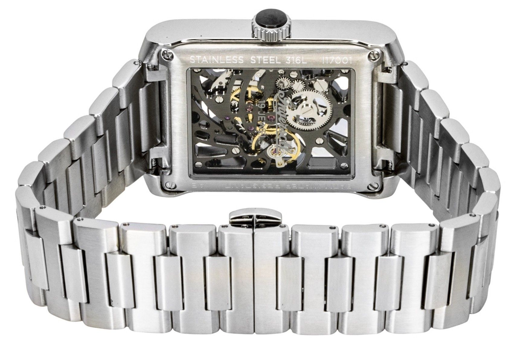 Ingersoll The Spur Stainless Steel Black Skeleton Dial Automatic I17001 Men's Watch