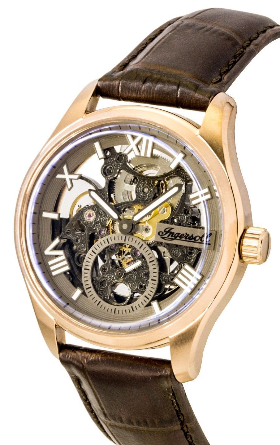 Ingersoll The Maverick Leather Strap Grey Skeleton Dial Automatic I17402 Men's Watch