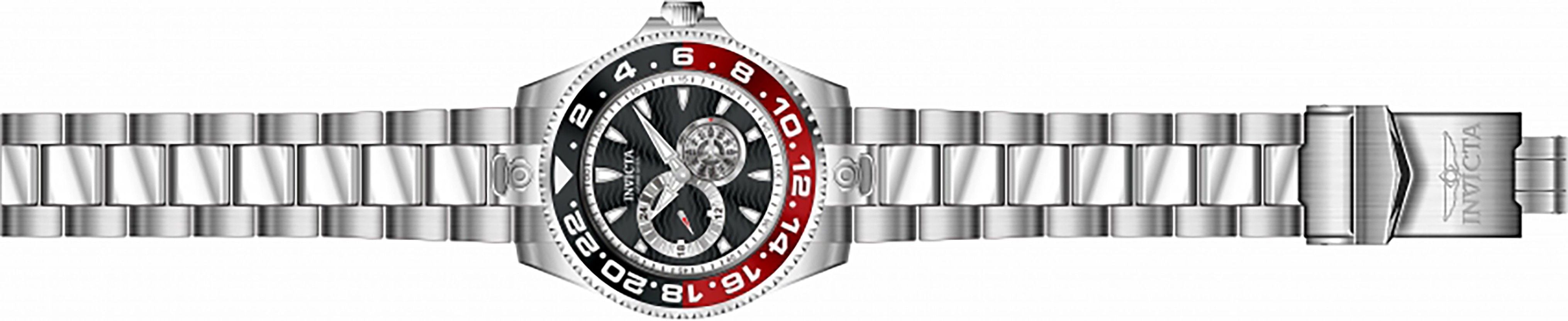 Invicta Pro Diver Stainless Steel Black Dial Black And Red Coke Bezel Automatic Diver's 47302 300M Men's Watch