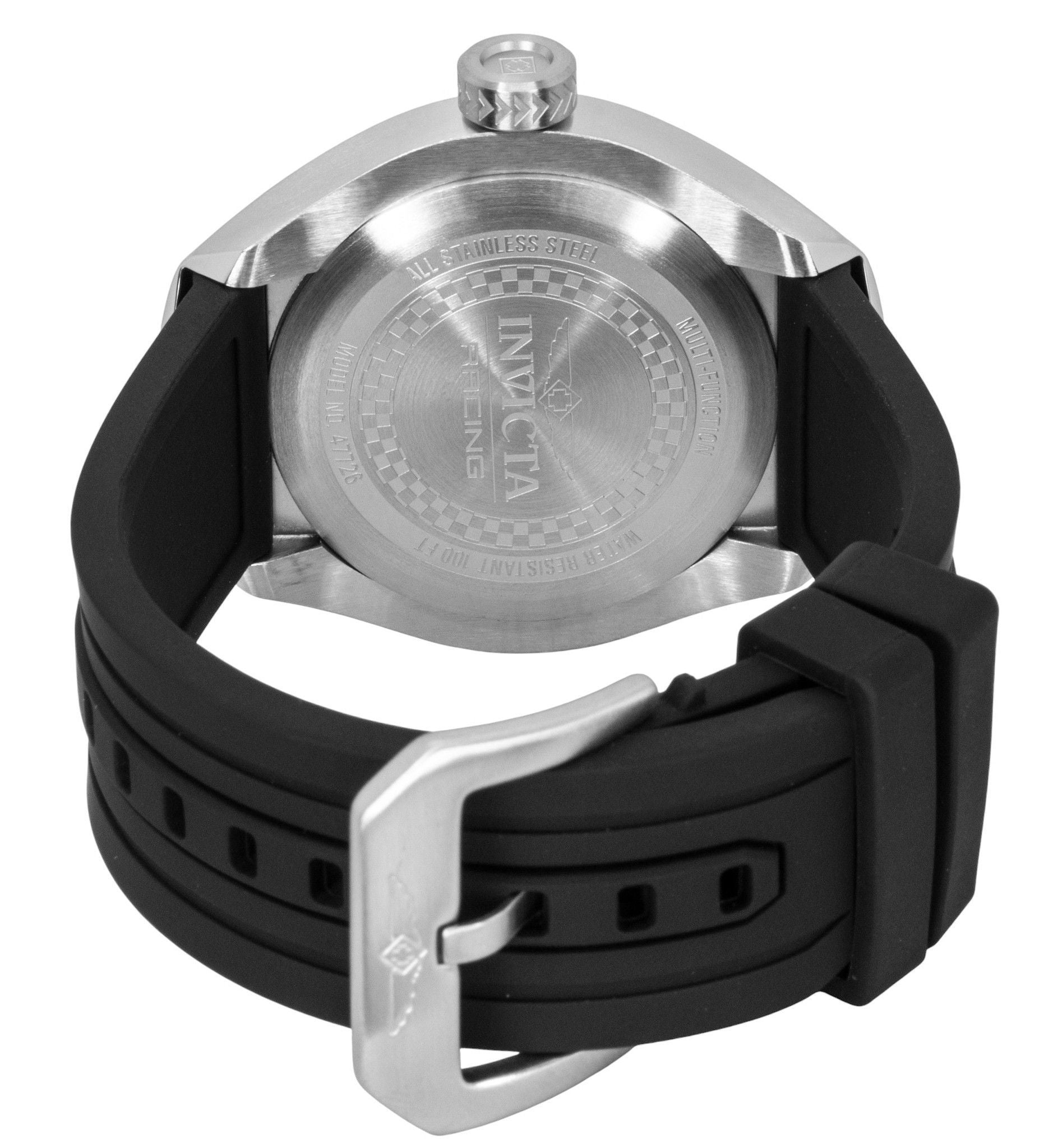 Invicta Racing Silicone Strap Silver Dial Quartz 47726 Men's Watch