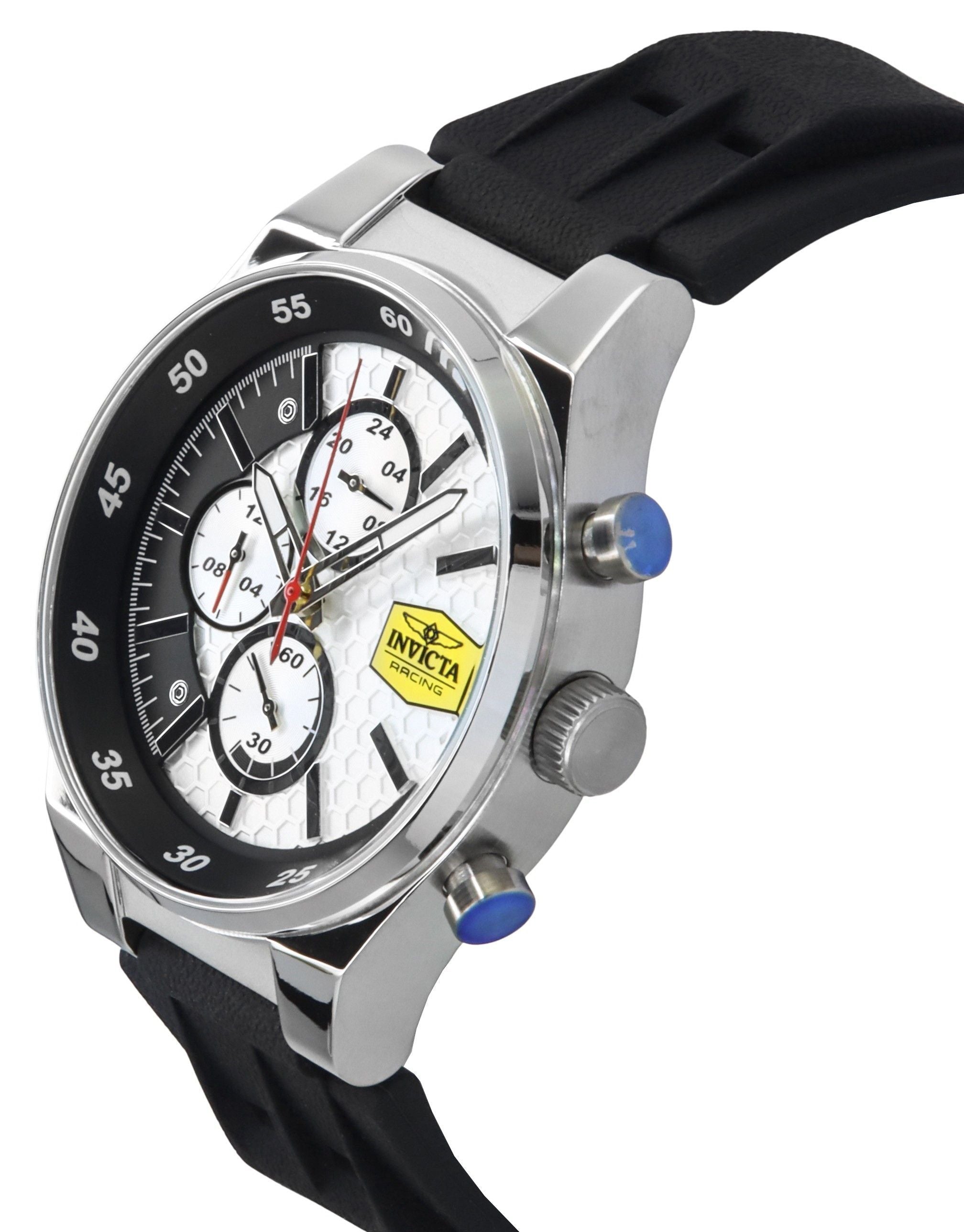 Invicta Racing Chronograph Silicone Strap White Dial Quartz 47736 Men's Watch