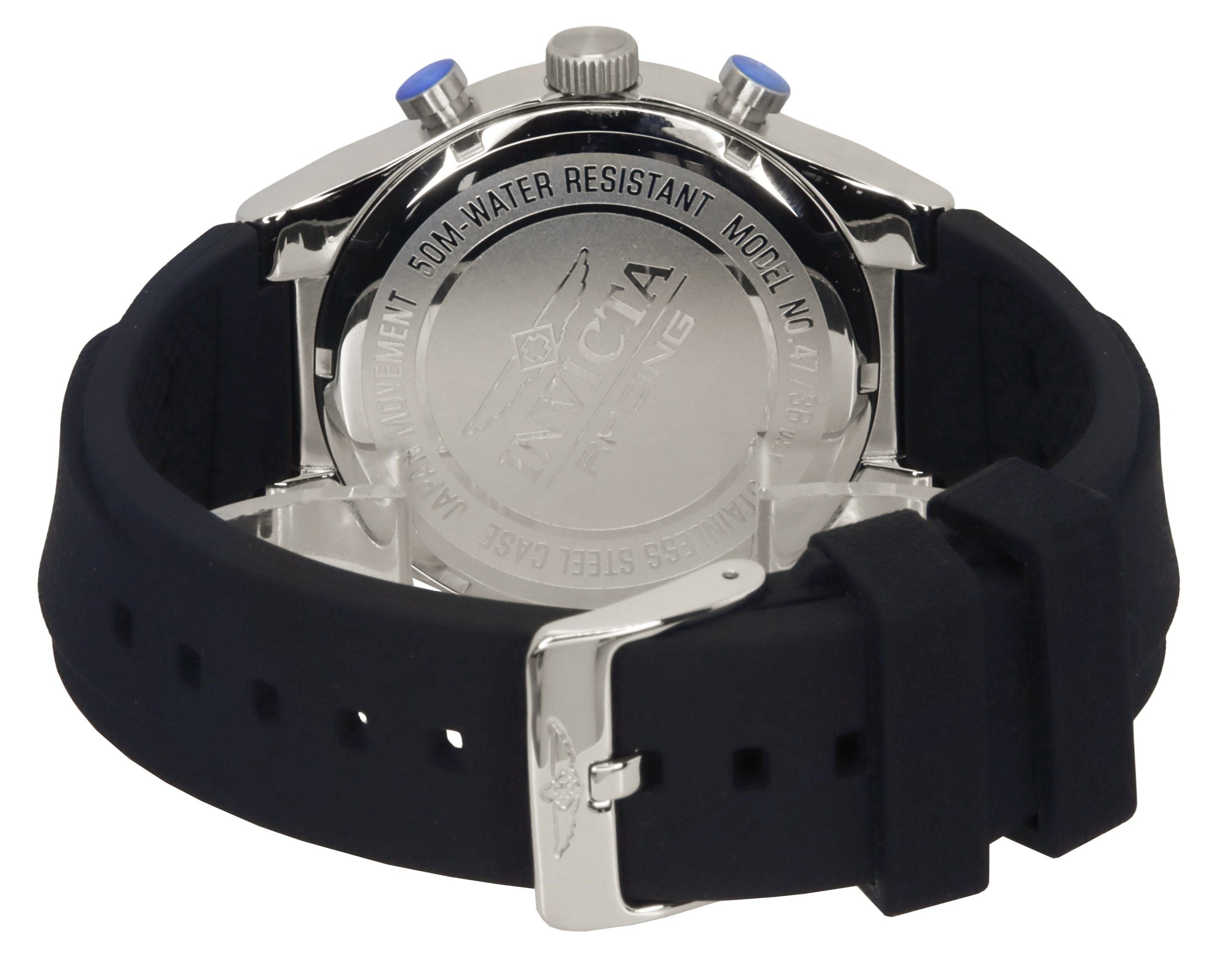 Invicta Racing Chronograph Silicone Strap White Dial Quartz 47736 Men's Watch