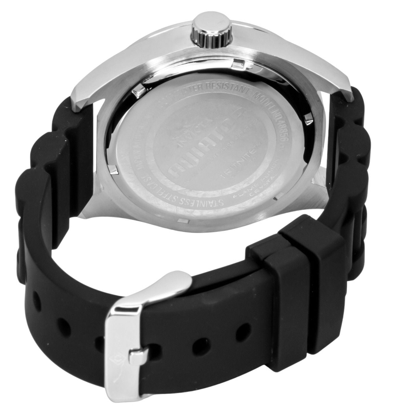 Invicta Aviator Silicone Strap Light Blue Dial Quartz 48856 100M Men's Watch