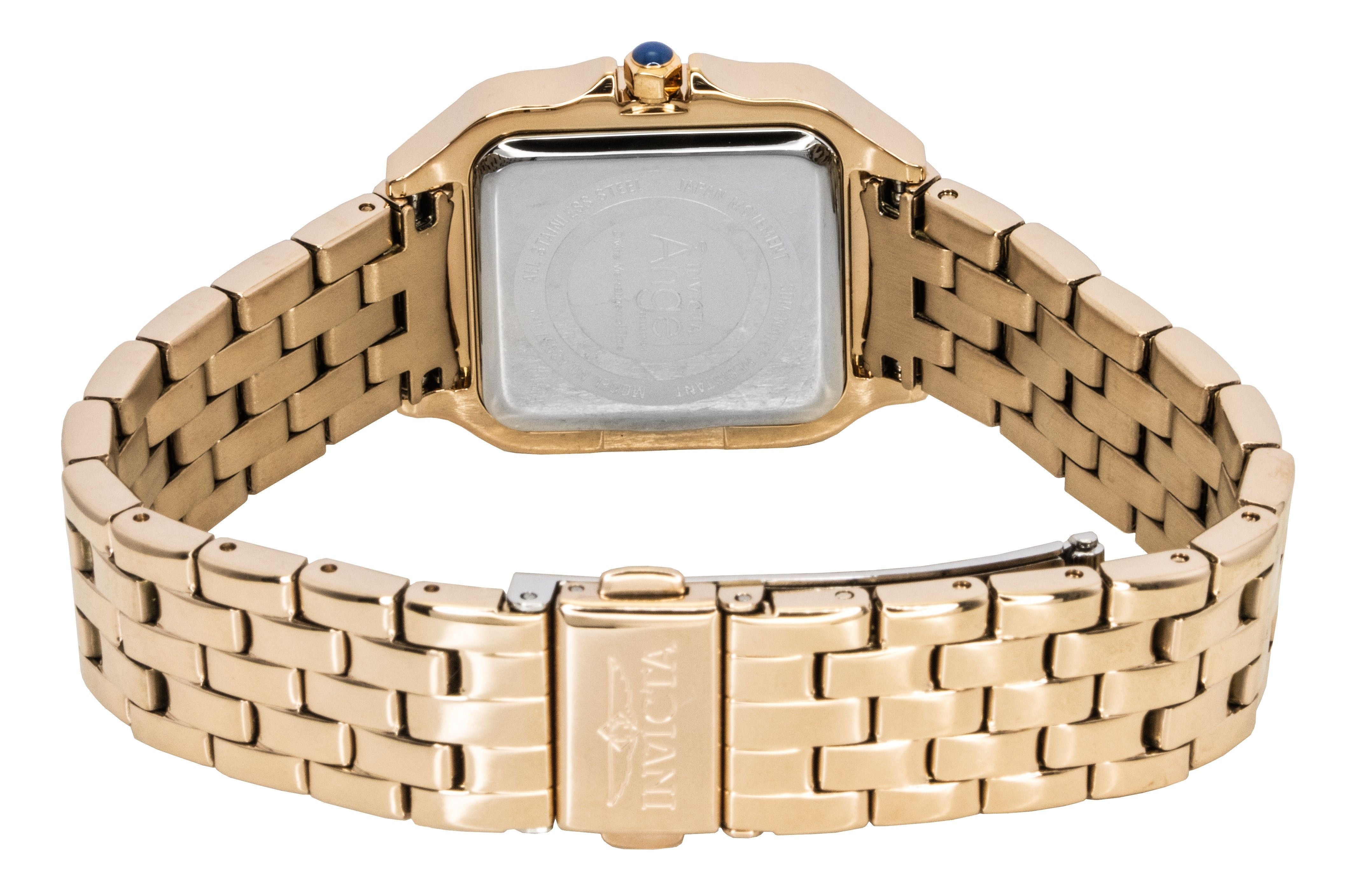 Invicta Angel Rose Gold Tone Stainless Steel Crystal Silver Dial Quartz 48997 Women's Watch