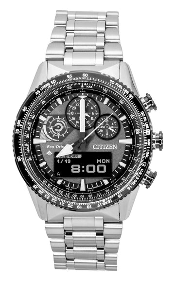 Citizen Promaster Skyhawk Eco-Drive Chronograph Stainless Steel Grey Dial Diver's JV2006-55H 200M Men's Watch