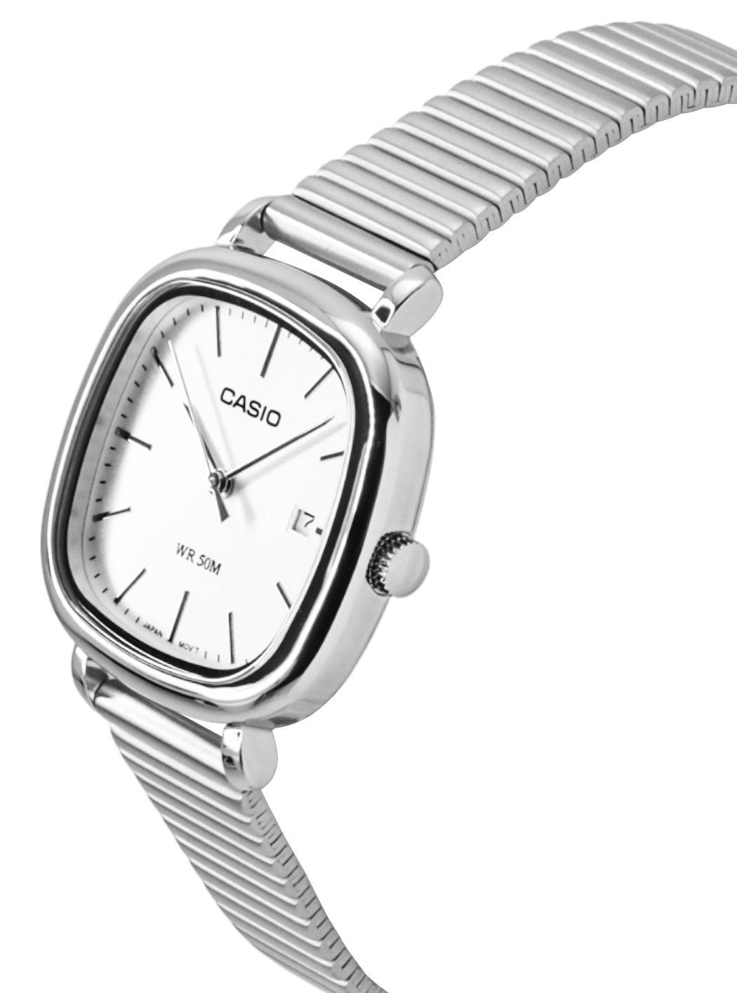 Casio Standard Analog Stainless Steel Silver Dial Quartz LTP-B166D-7AV Women's Watch