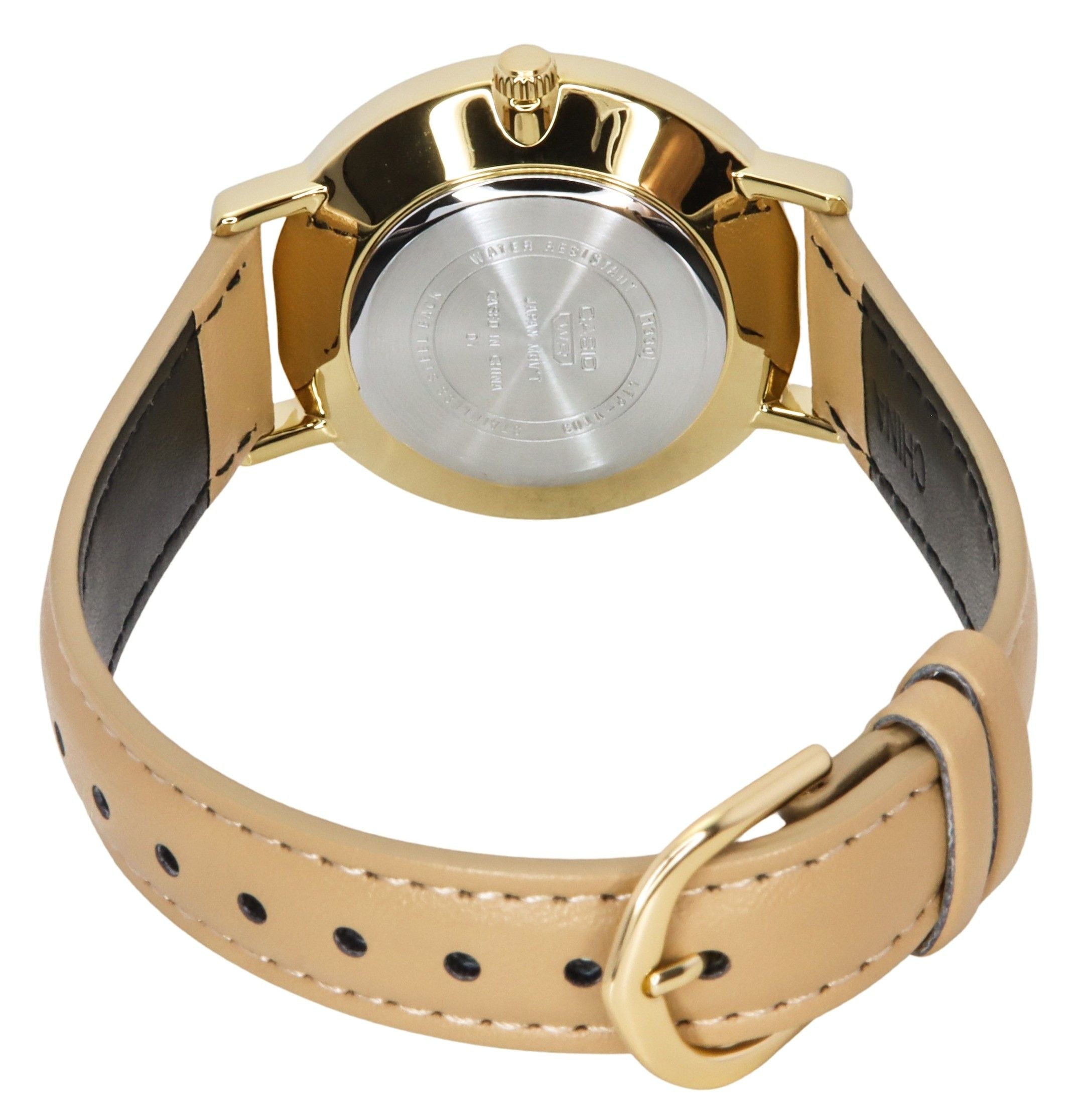 Casio Standard Analog Leather Strap Salmon Dial Quartz LTP-VT03GL-4B Women's Watch