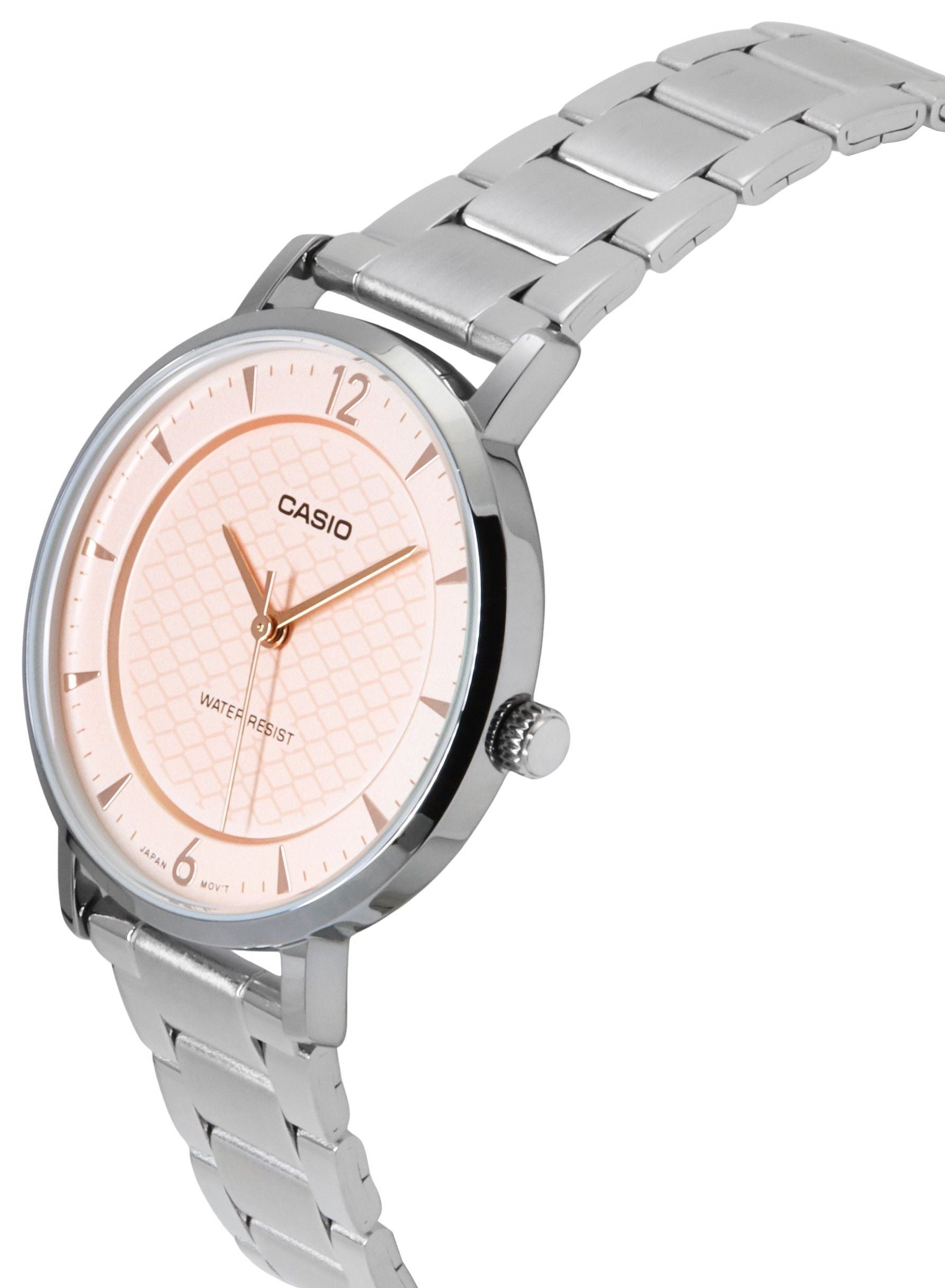 Casio Standard Analog Stainless Steel Salmon Dial Quartz LTP-VT04D-4A Women's Watch