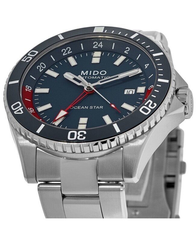 Mido Ocean Star GMT Special Edition Blue Dial Automatic Diver's M026.629.11.041.00 200M Men's Watch With Extra Strap