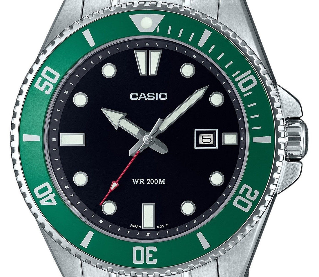 Casio Standard Analog Stainless Steel Black Dial Quartz MDV-107D-3 200M Men's Watch