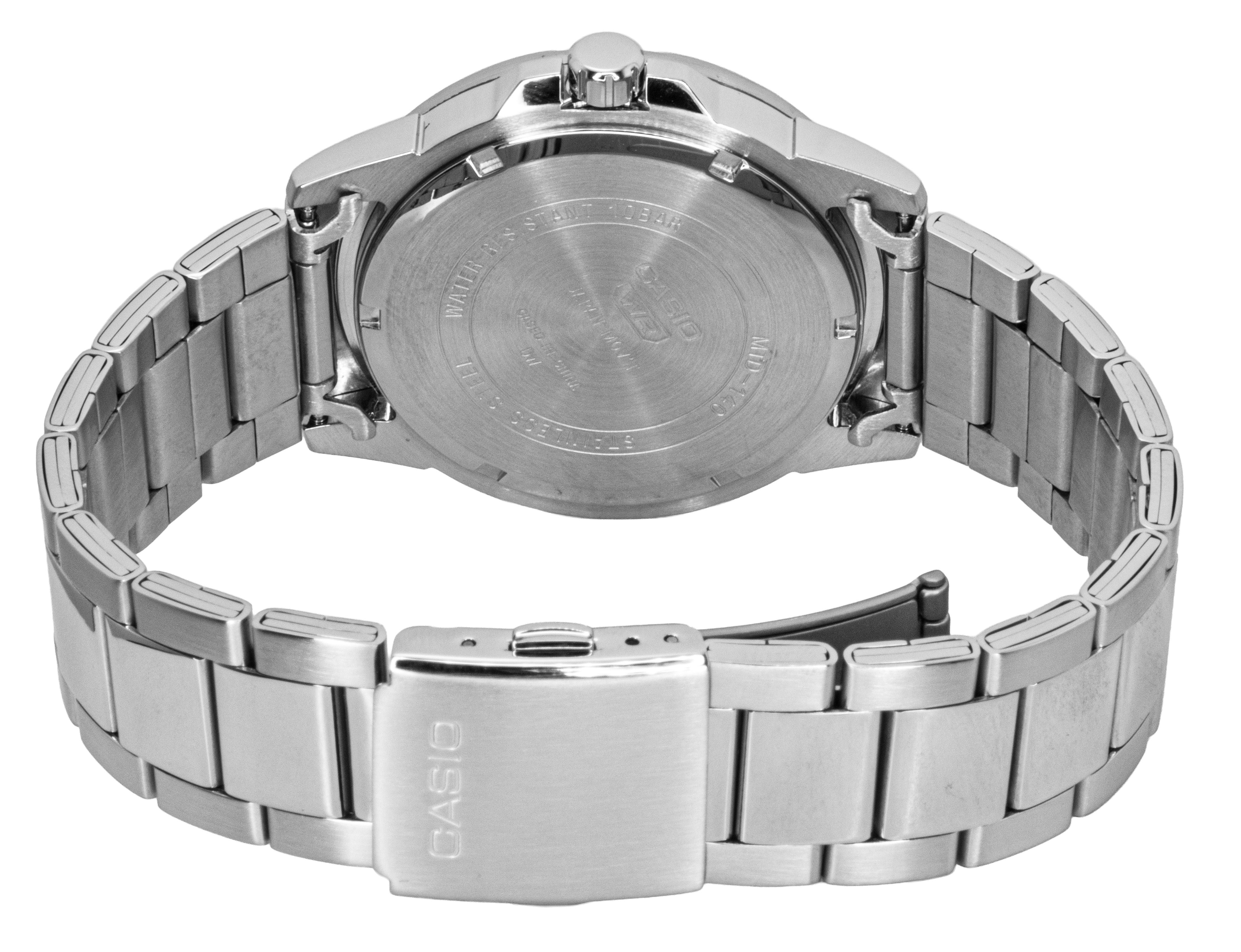 Casio Standard Analog Stainless Steel Green Dial Quartz MTD-140D-3AV 100M Men's Watch