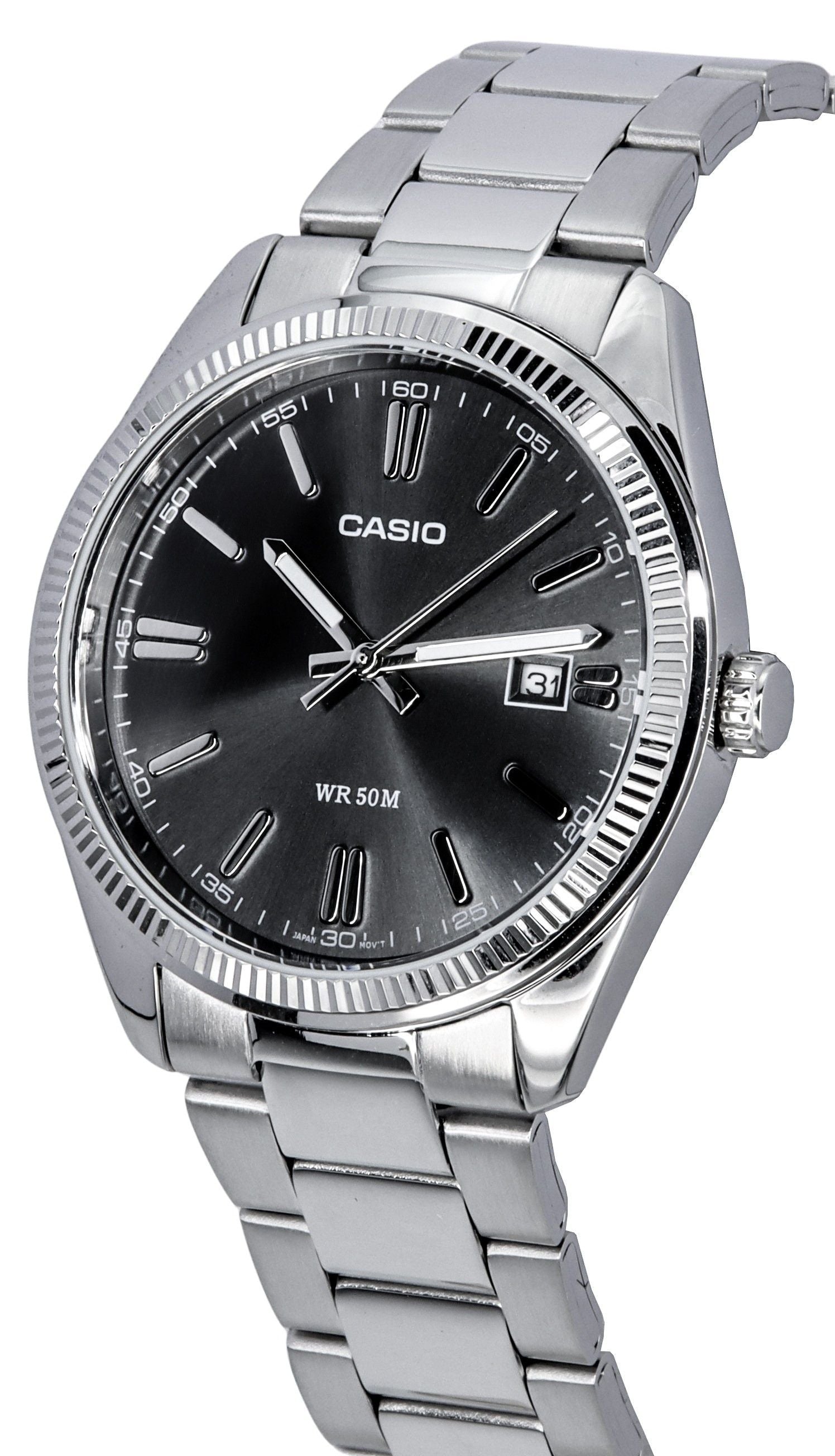 Casio Standard Analog Stainless Steel Black Dial Quartz MTP-1302D-1A1 Men's Watch