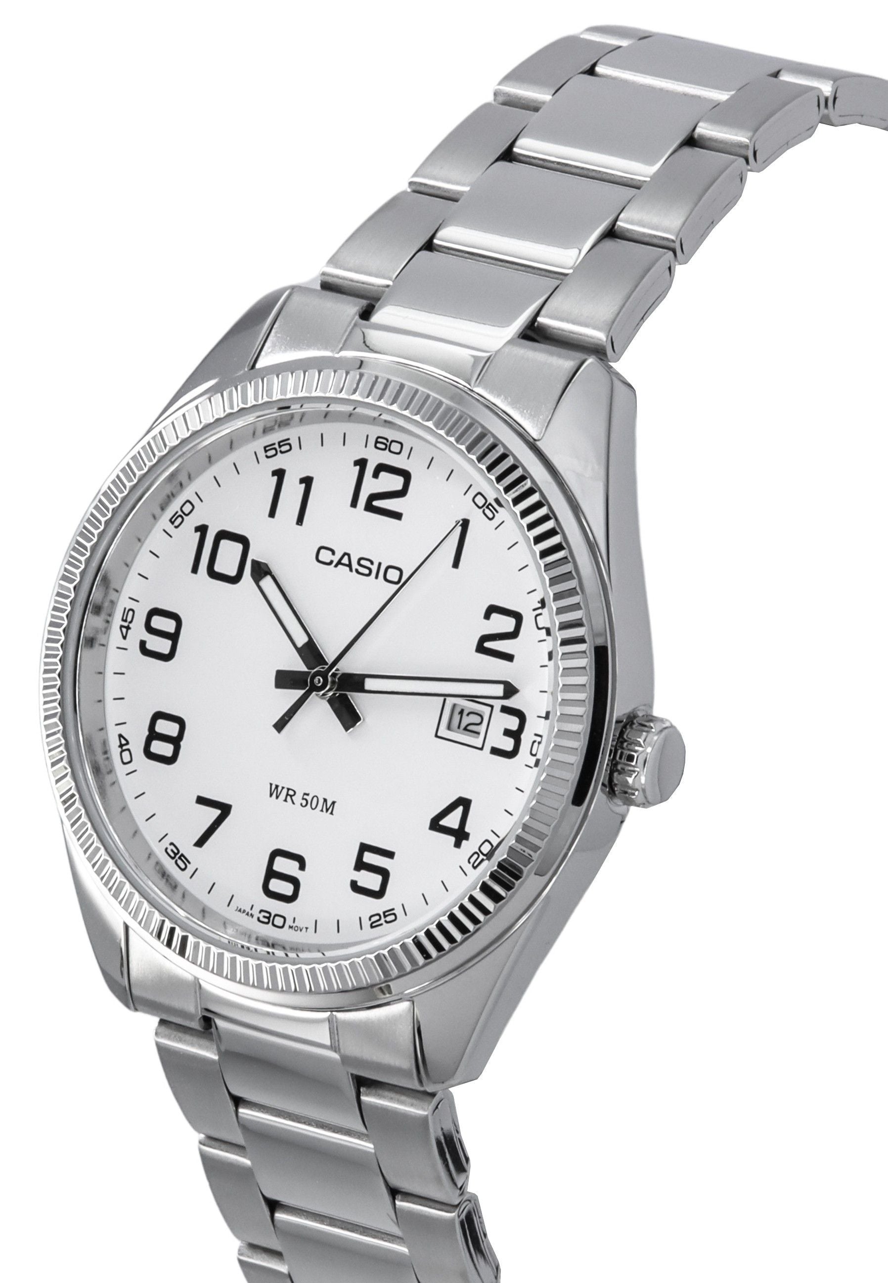 Casio Standard Analog Stainless Steel White Dial Quartz MTP-1302D-7B Men's Watches
