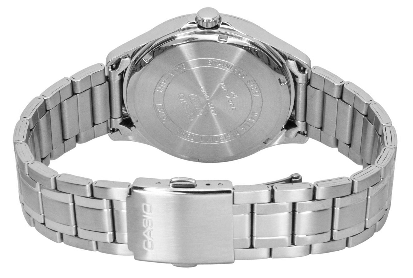 Casio Standard Analog Moon Phase Stainless Steel White Dial Quartz MTP-M110D-7AV Men's Watch