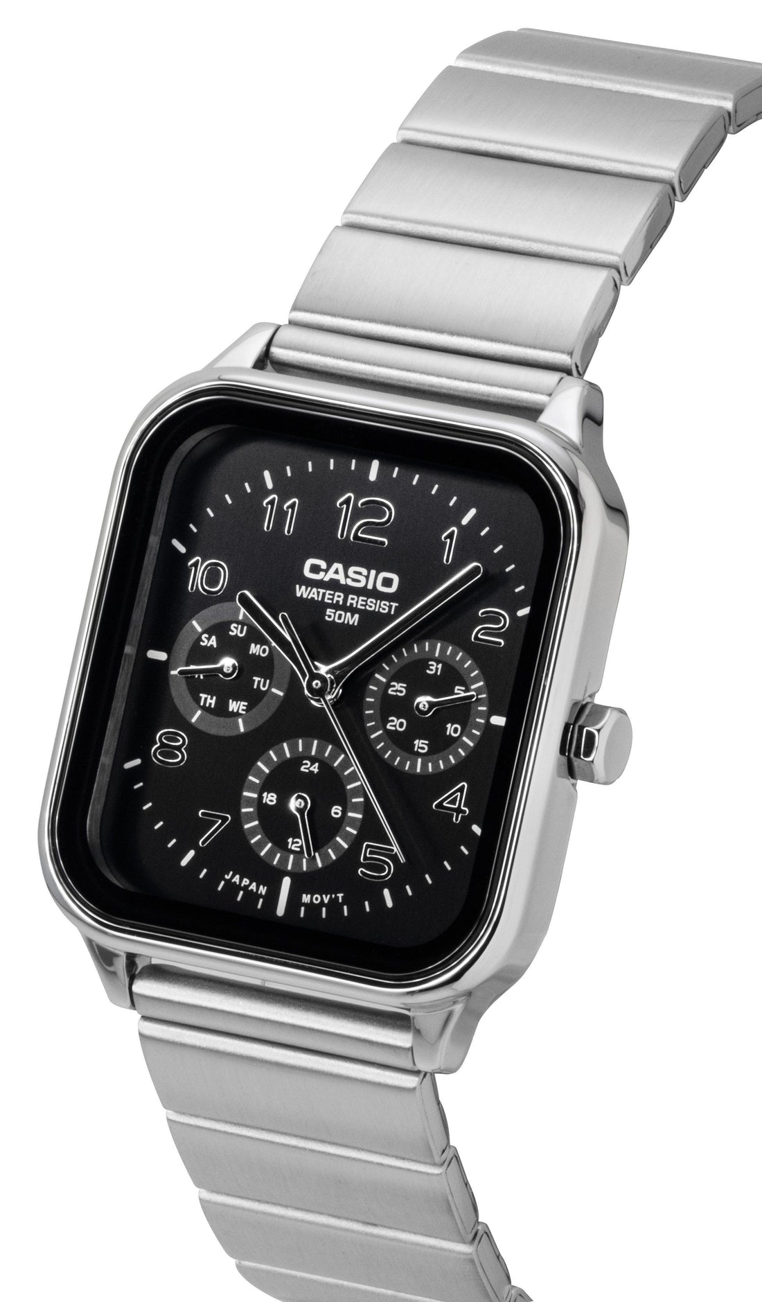Casio Standard Analog Stainless Steel Black Dial Quartz MTP-M306D-1AV Men's Watch