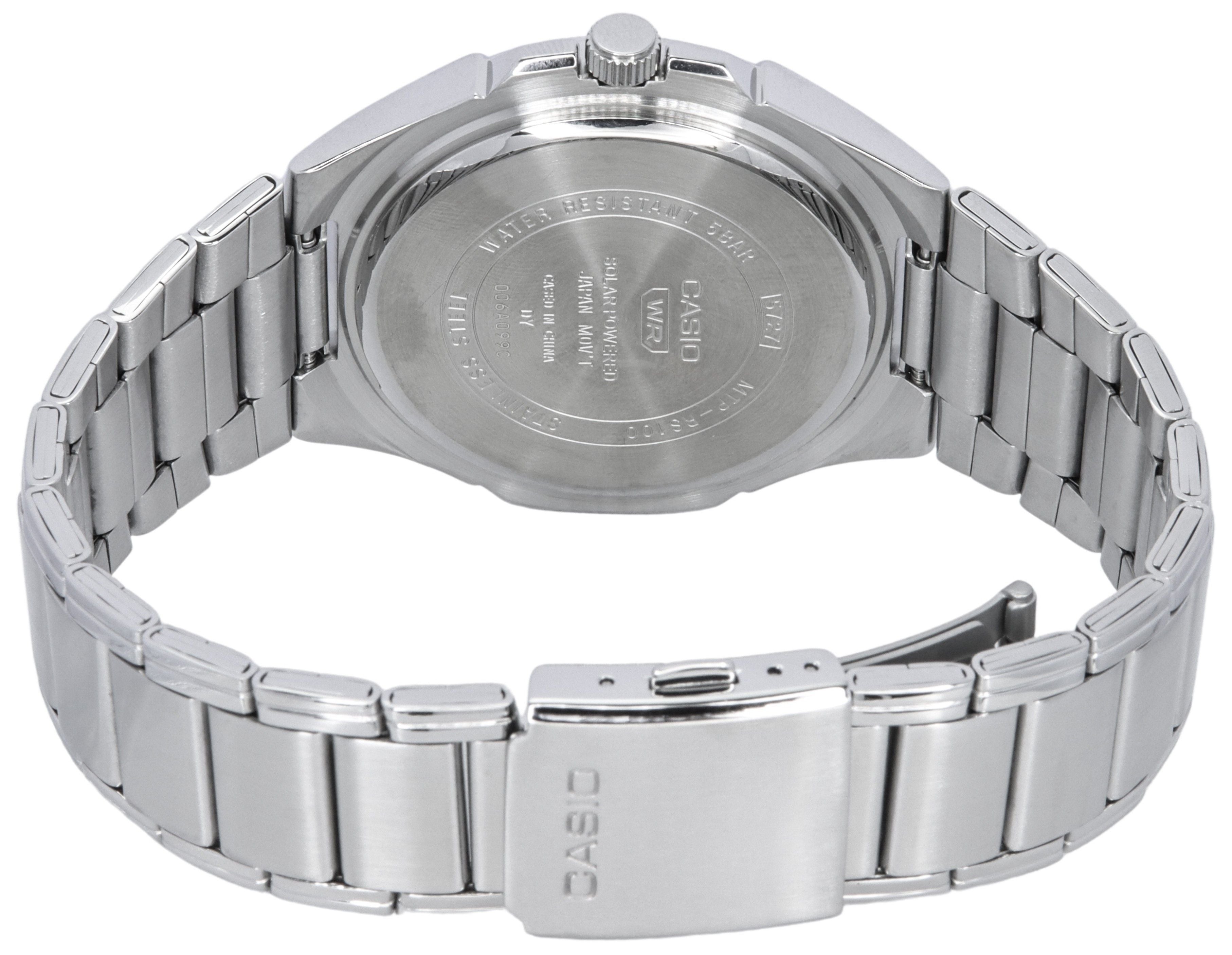 Casio Standard Analog Stainless Steel Black Dial Solar Powered MTP-RS100D-1A Men's Watch