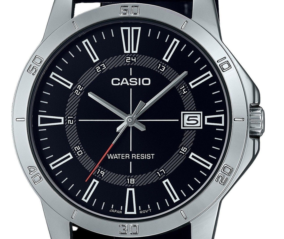 Casio Standard Analog Leather Strap Black Dial Quartz MTP-V004L-1C Men's Watch