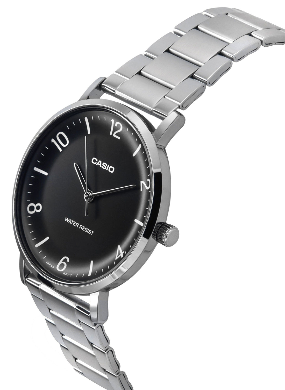 Casio Standard Analog Stainless Steel Black Dial Quartz MTP-VT03D-1B Men's Watch