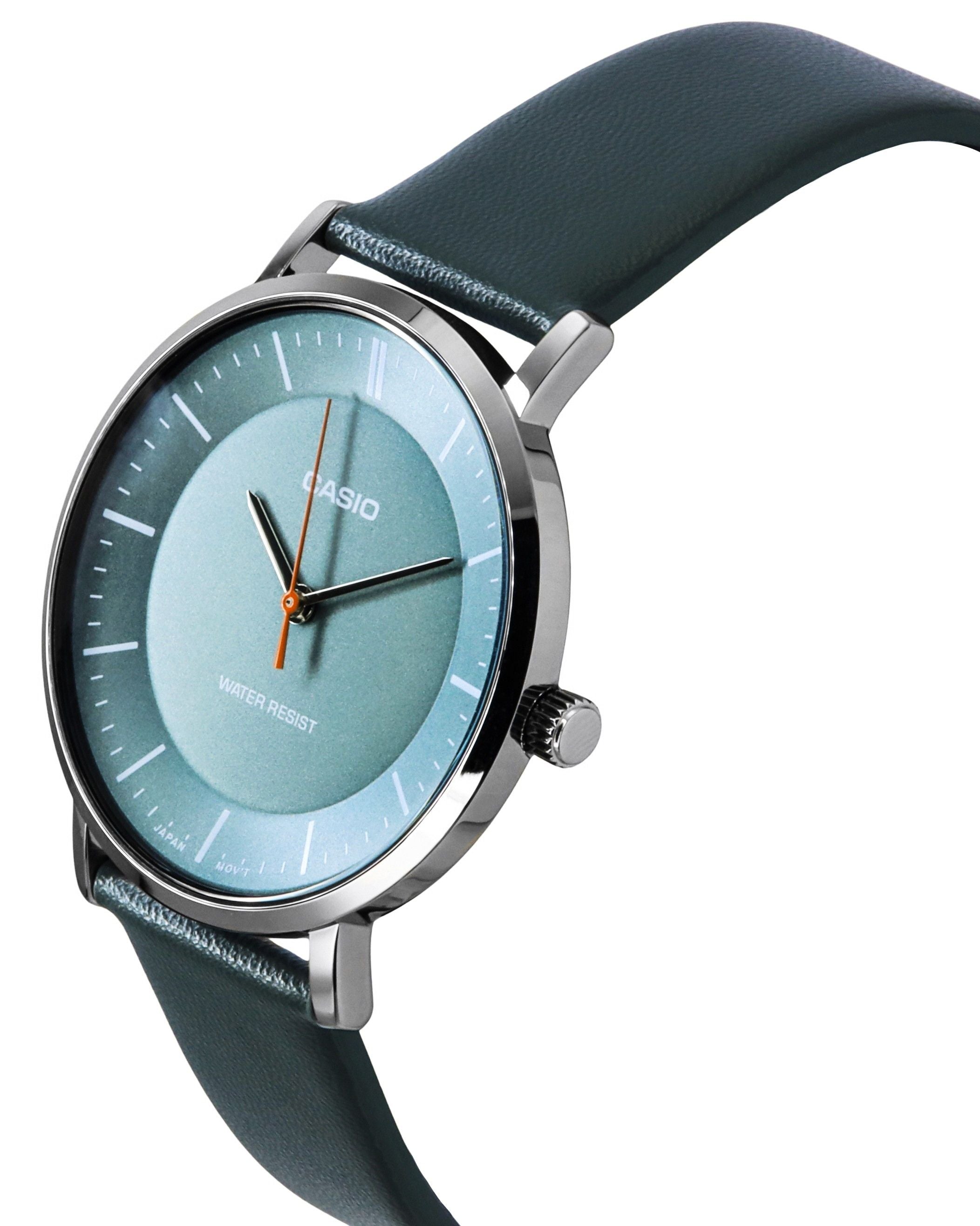 Casio Standard Analog Leather Strap Grey Dial Quartz MTP-VT04L-8E Men's Watch