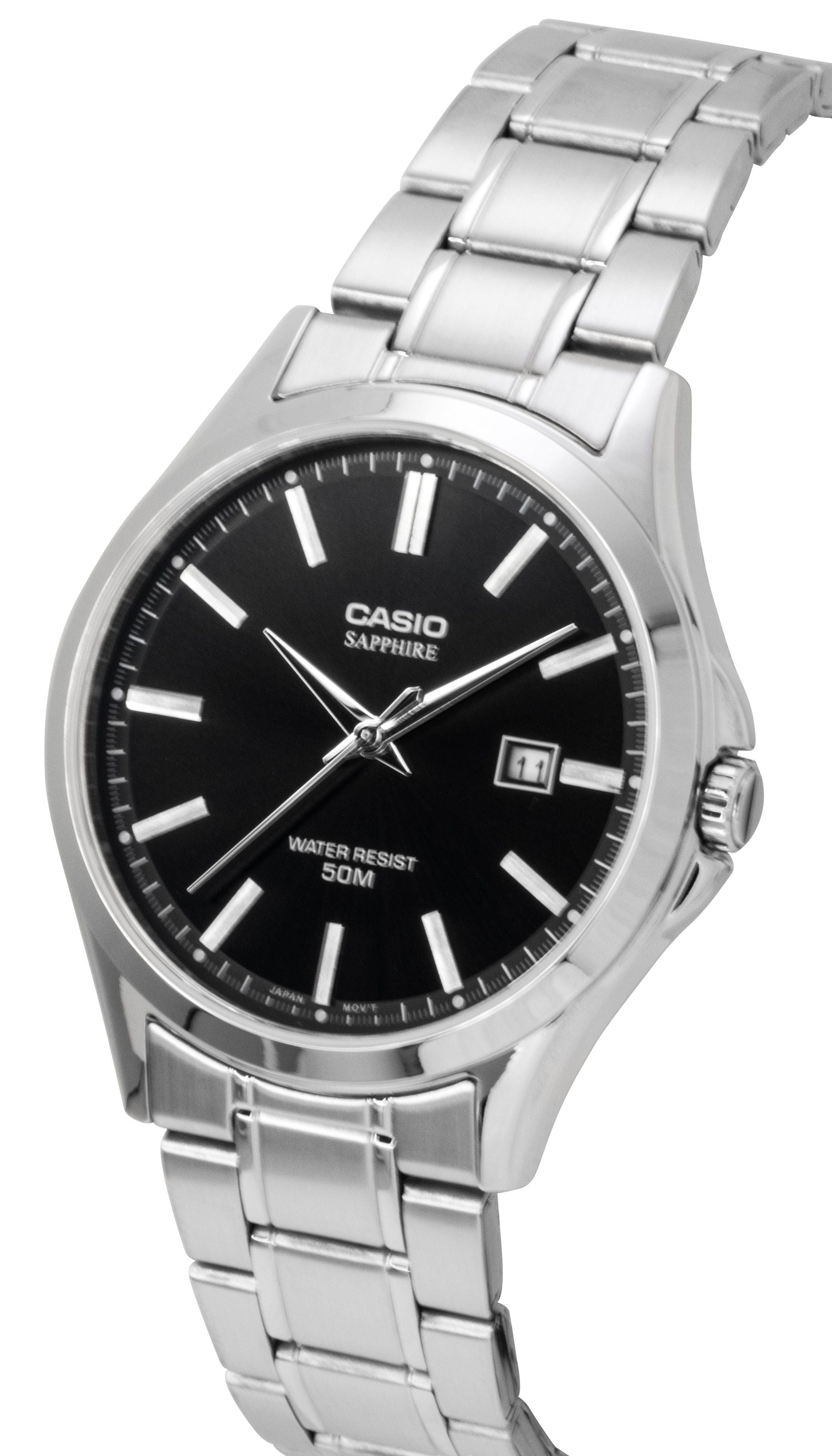 Casio Standard Analog Stainless Steel Black Dial Quartz MTS-115D-1AV Men's Watch