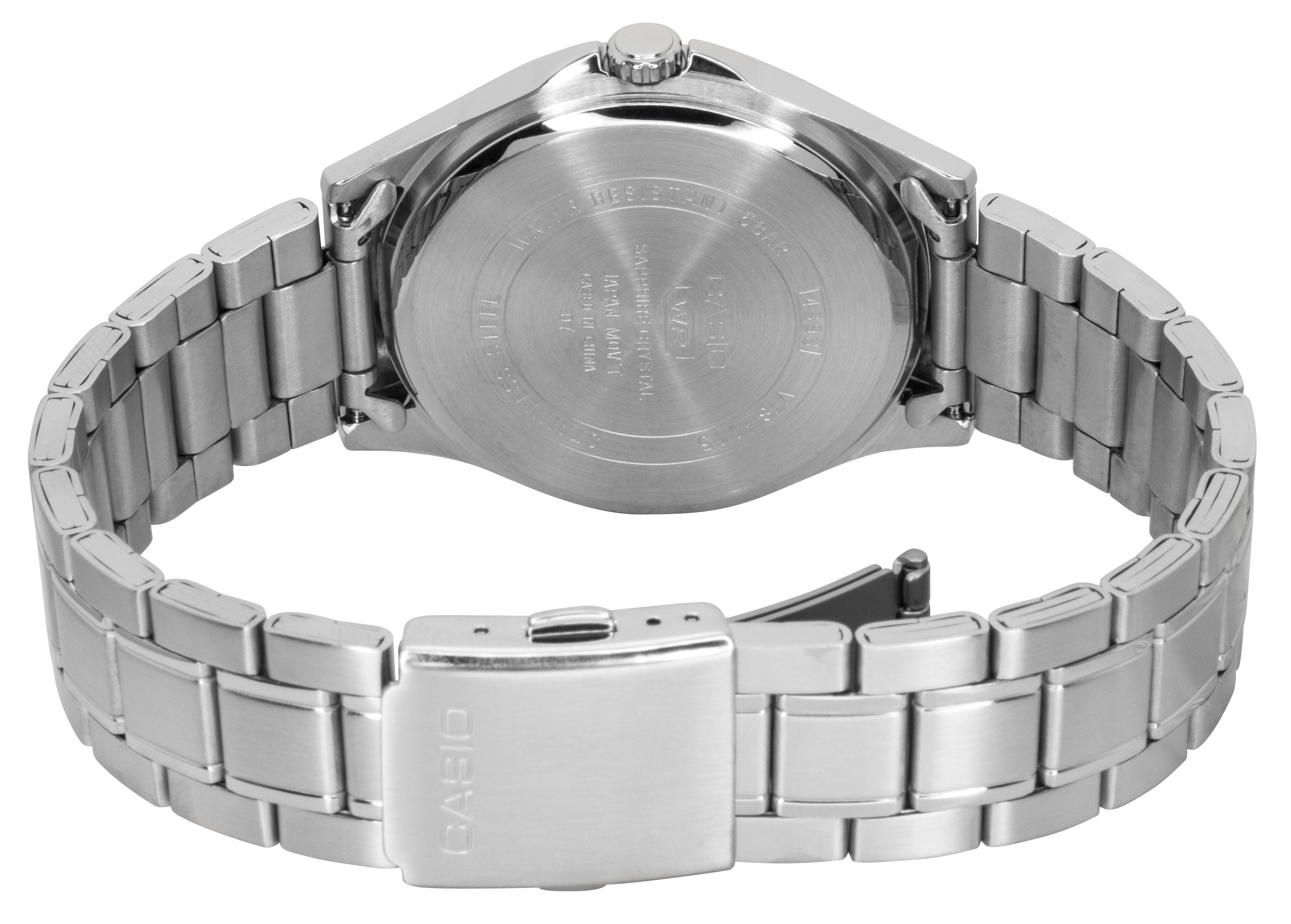 Casio Standard Analog Stainless Steel Black Dial Quartz MTS-115D-1AV Men's Watch
