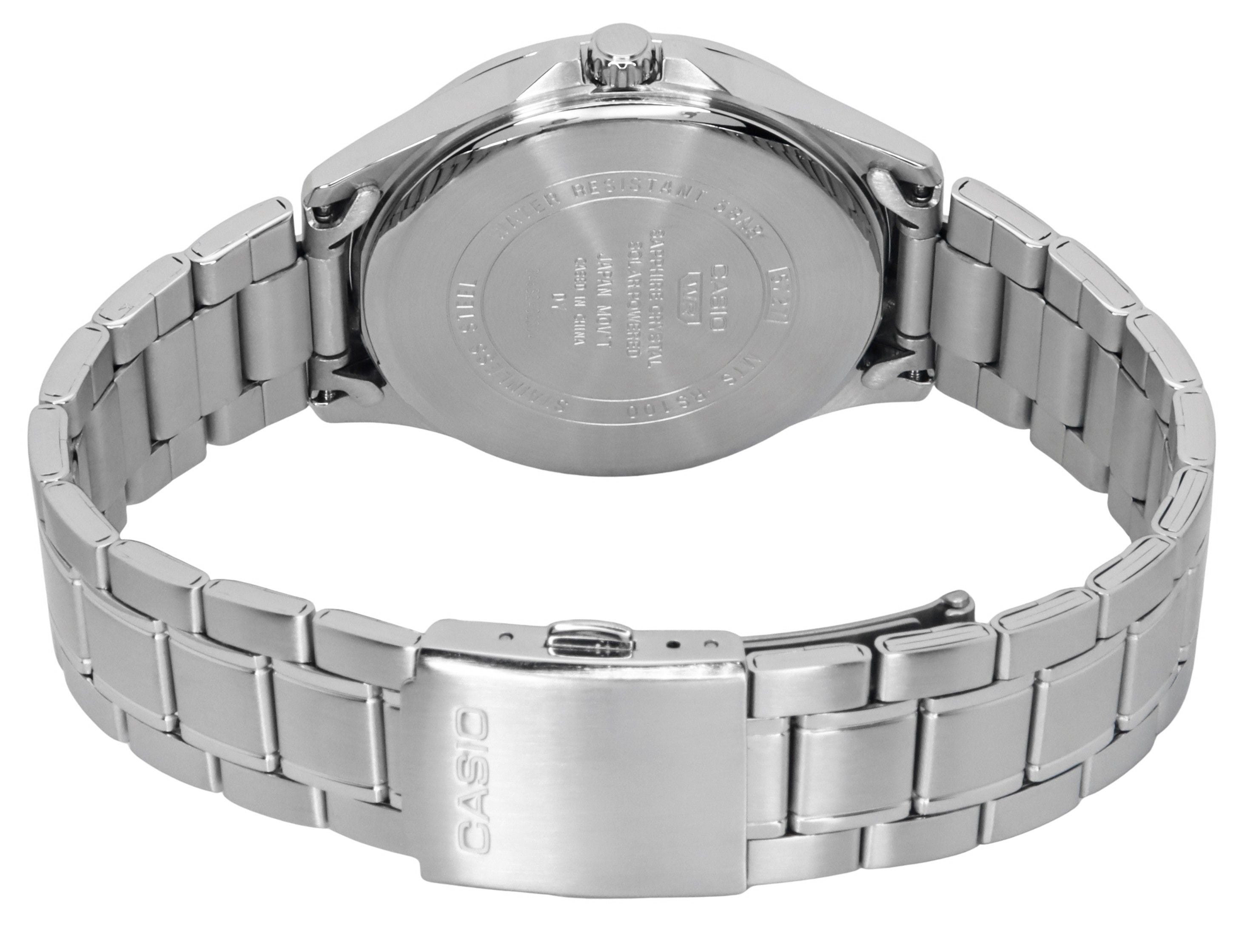 Casio Standard Analog Stainless Steel Green Dial Solar MTS-RS100D-3AV Men's Watch