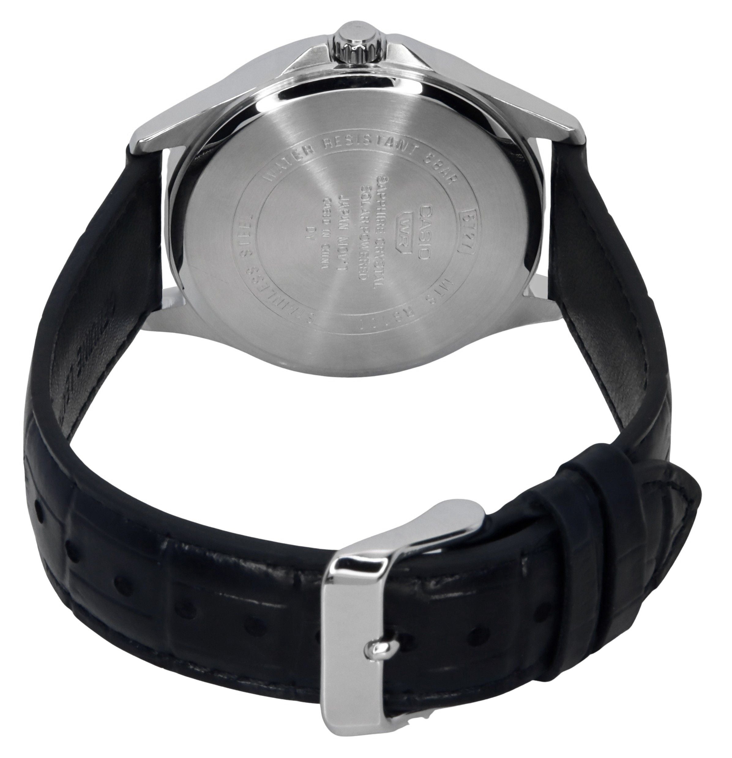 Casio Standard Analog Leather Strap Black Dial Solar MTS-RS100L-1AV Men's Watch
