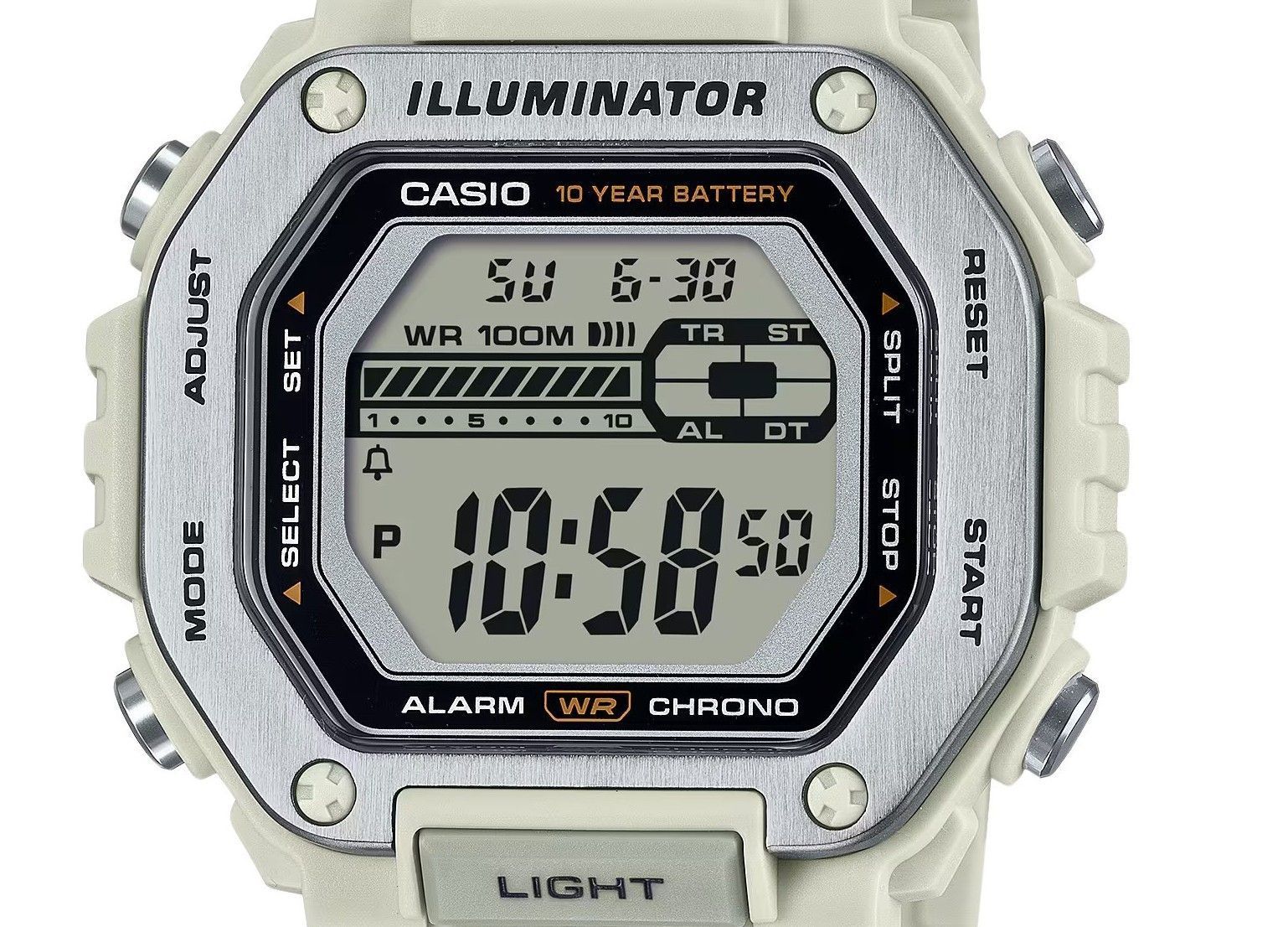 Casio Standard Digital White Resin Strap Quartz MWD-110H-8AV 100M Men's Watch