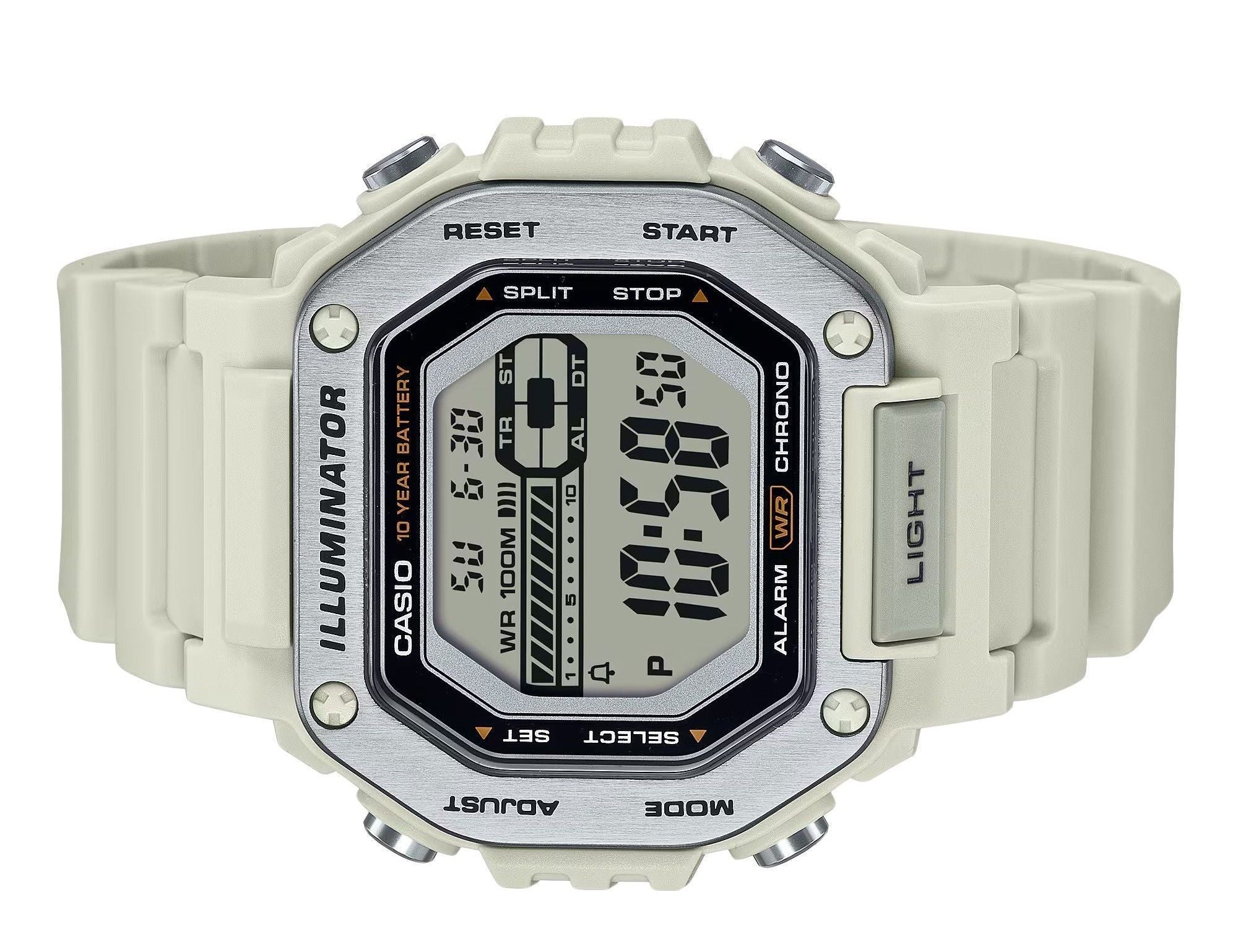 Casio Standard Digital White Resin Strap Quartz MWD-110H-8AV 100M Men's Watch