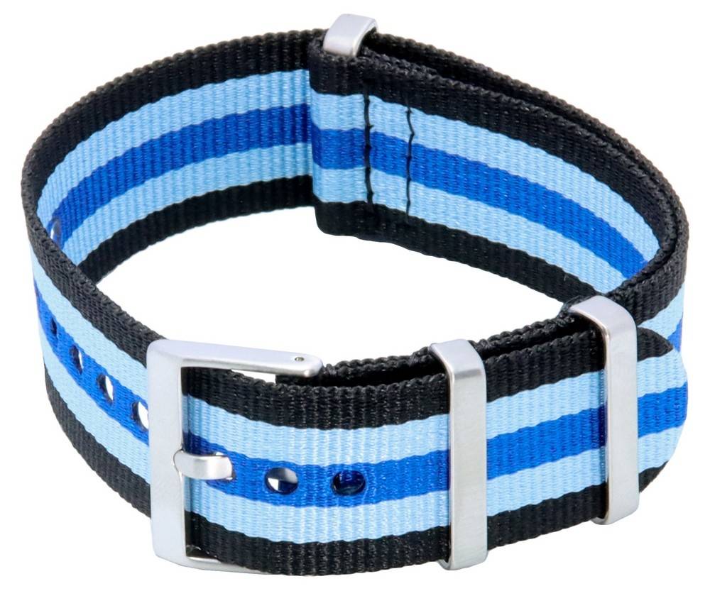 Ratio NATO20 Black and Blue Nylon 22mm Watch Strap