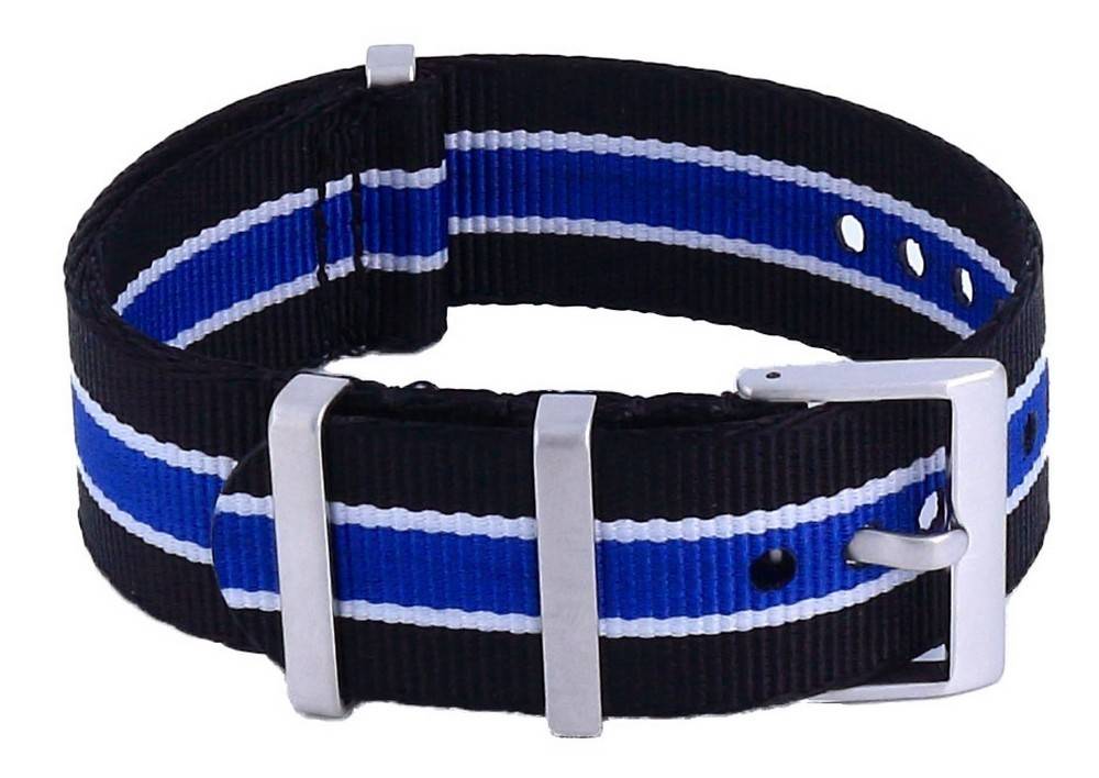 Ratio NATO36 Black And Blue Polyester 22mm Watch Strap