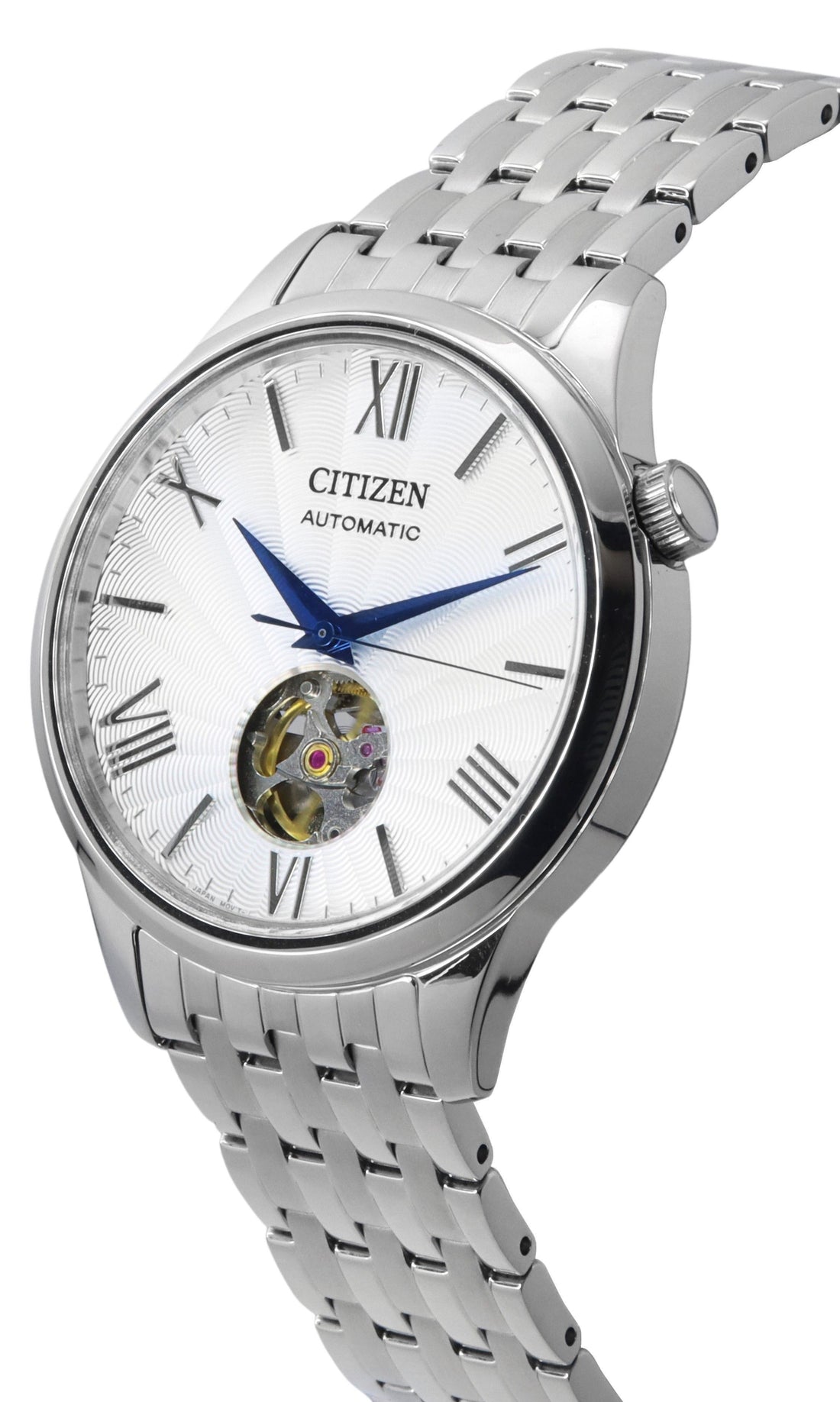 Citizen Stainless Steel Open Heart Silver Dial Automatic NH9130-84A Men's Watch