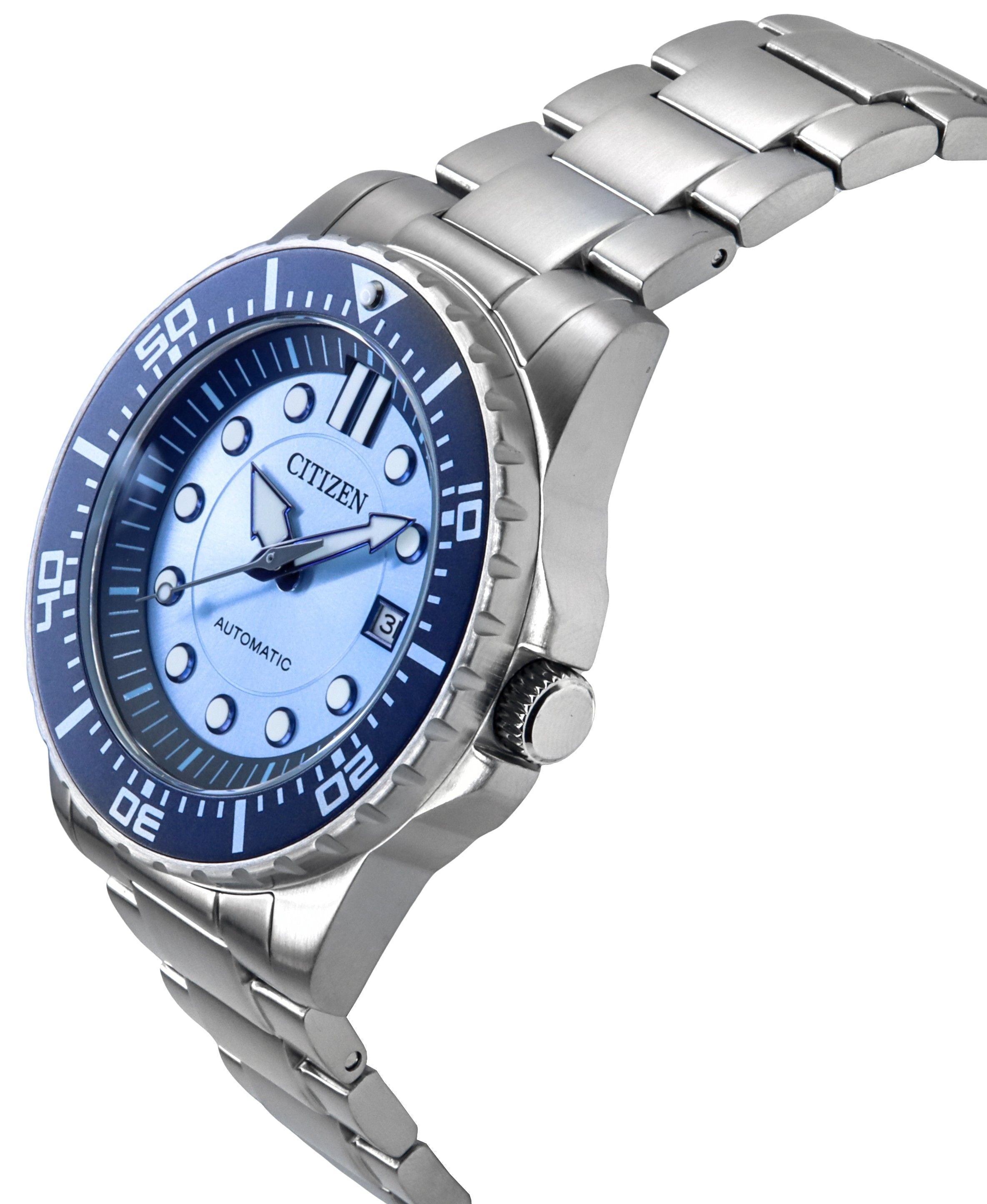 Citizen Limited Edition Stainless Steel Blue Dial Automatic NJ0178-81M 100M Men's Watch