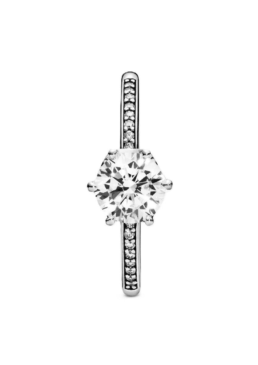 Pandora Sparkling Crown Solitaire Ring With Clear Cubic Zirconia P-198289CZ-54 For Women