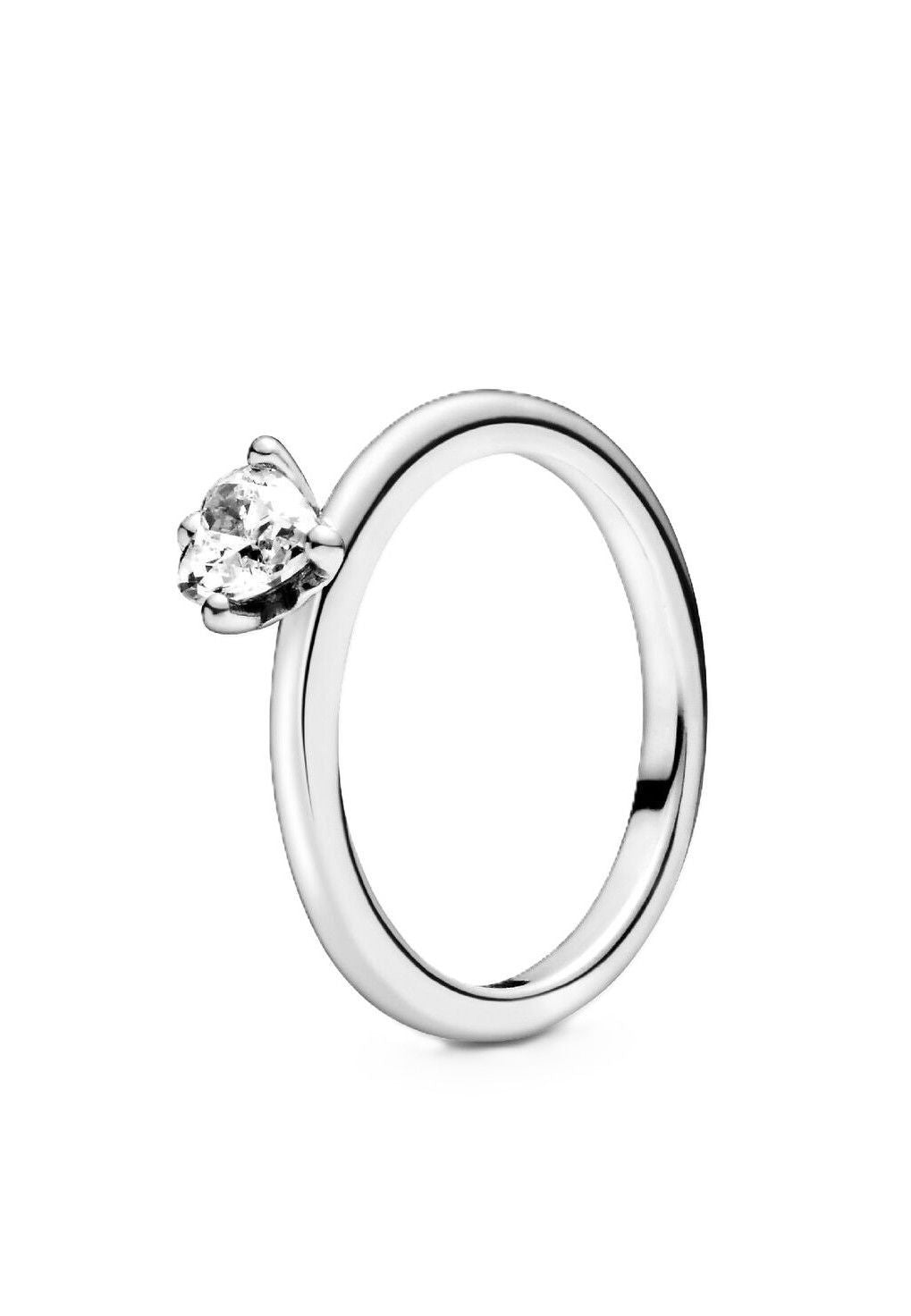 Pandora Heart Solitaire Ring With Clear Cubic Zirconia P-198691C01-54 For Women