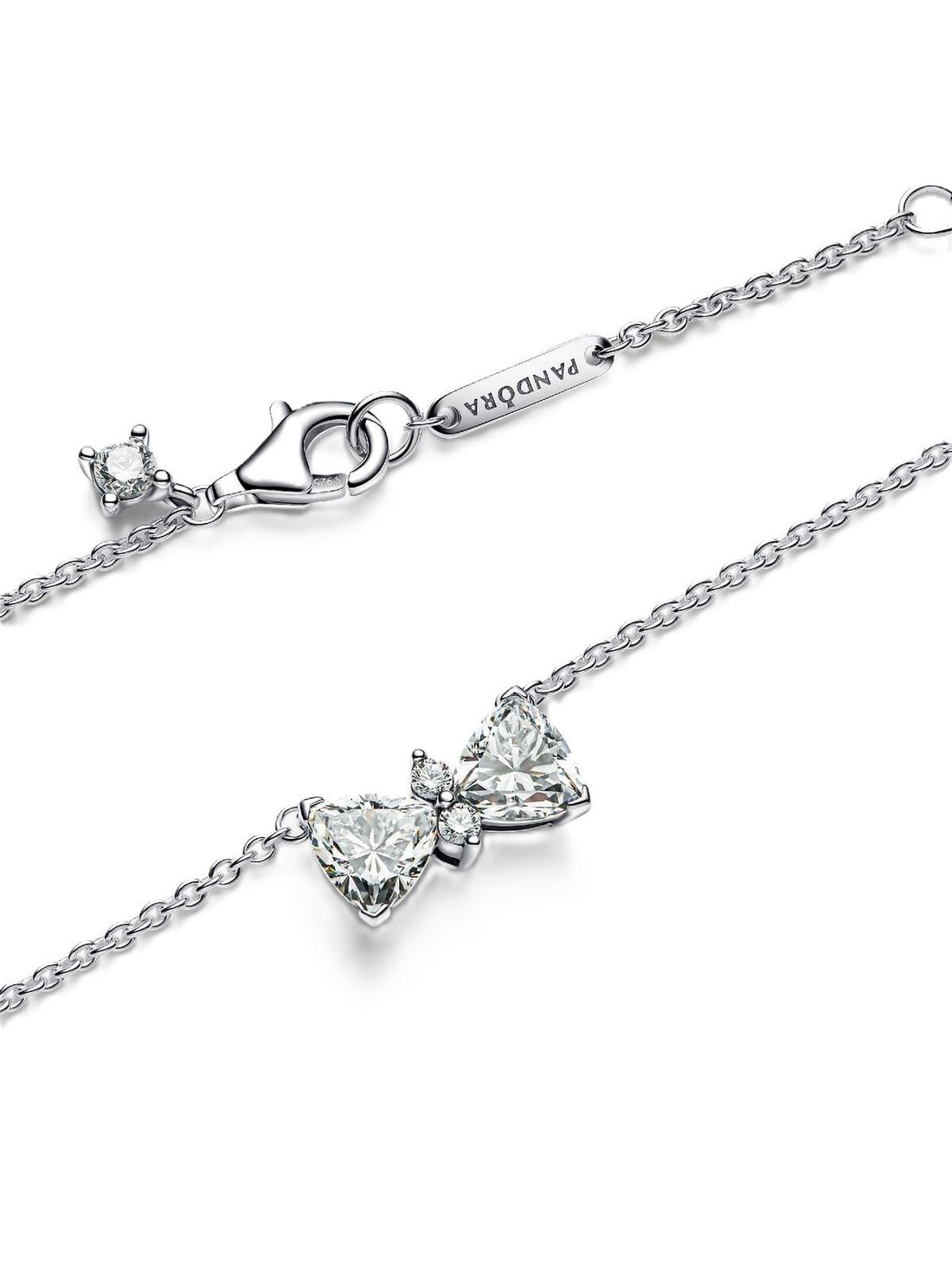 Pandora Sparkling Bow Necklace With Clear Cubic Zirconia P-393509C01-45 For Women