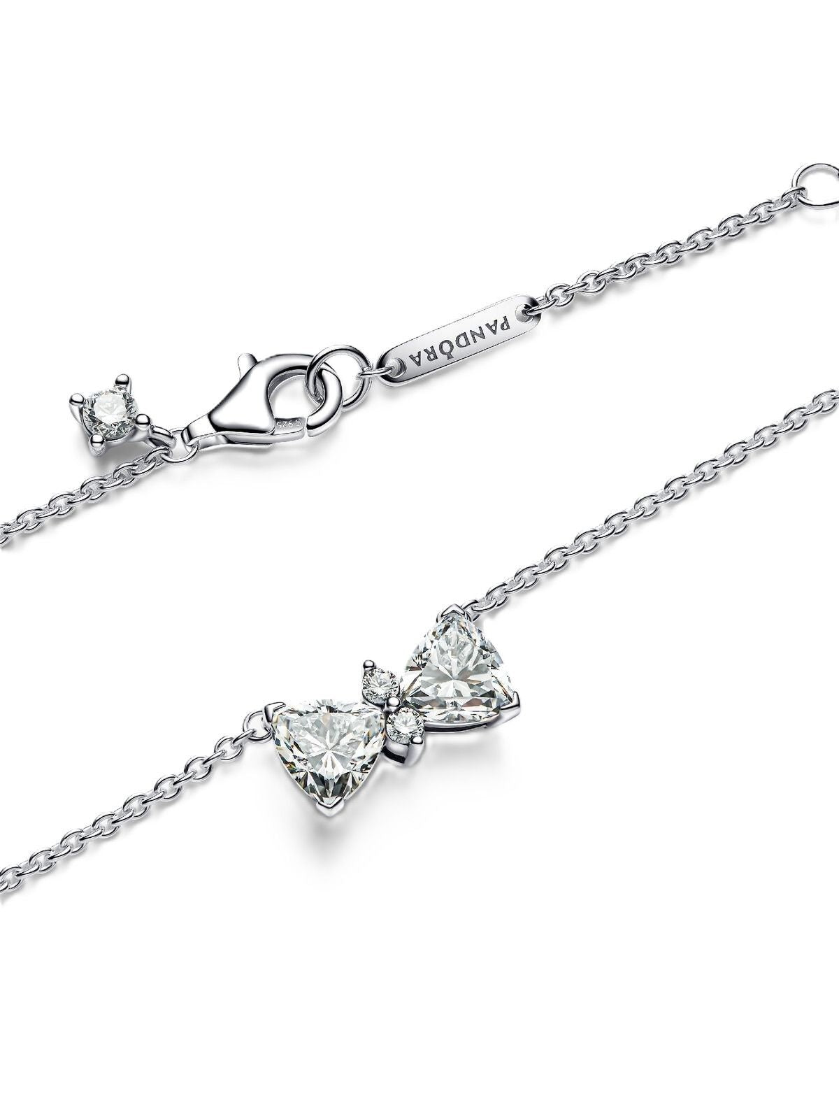Pandora Sparkling Bow Necklace With Clear Cubic Zirconia P-393509C01-45 For Women