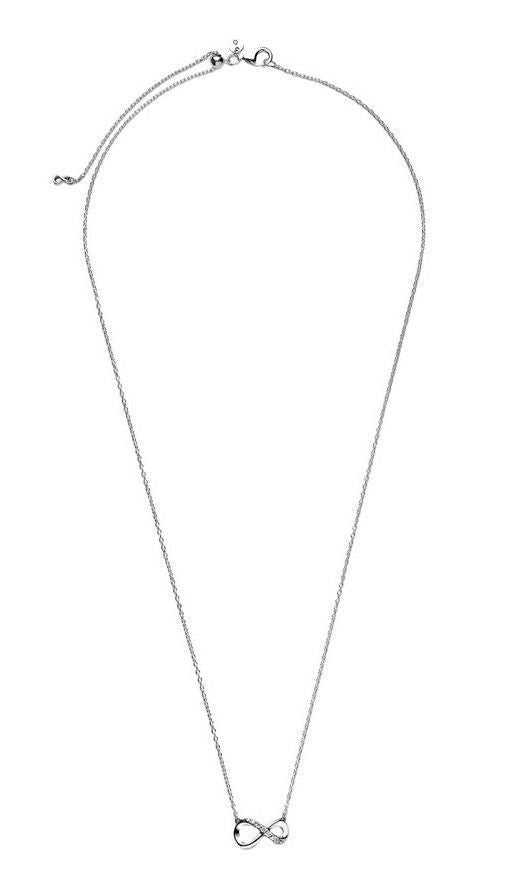 Pandora Moments Infinity Sterling Silver Collier Necklace With Clear Cubic Zirconia 398821C01-50 For Women