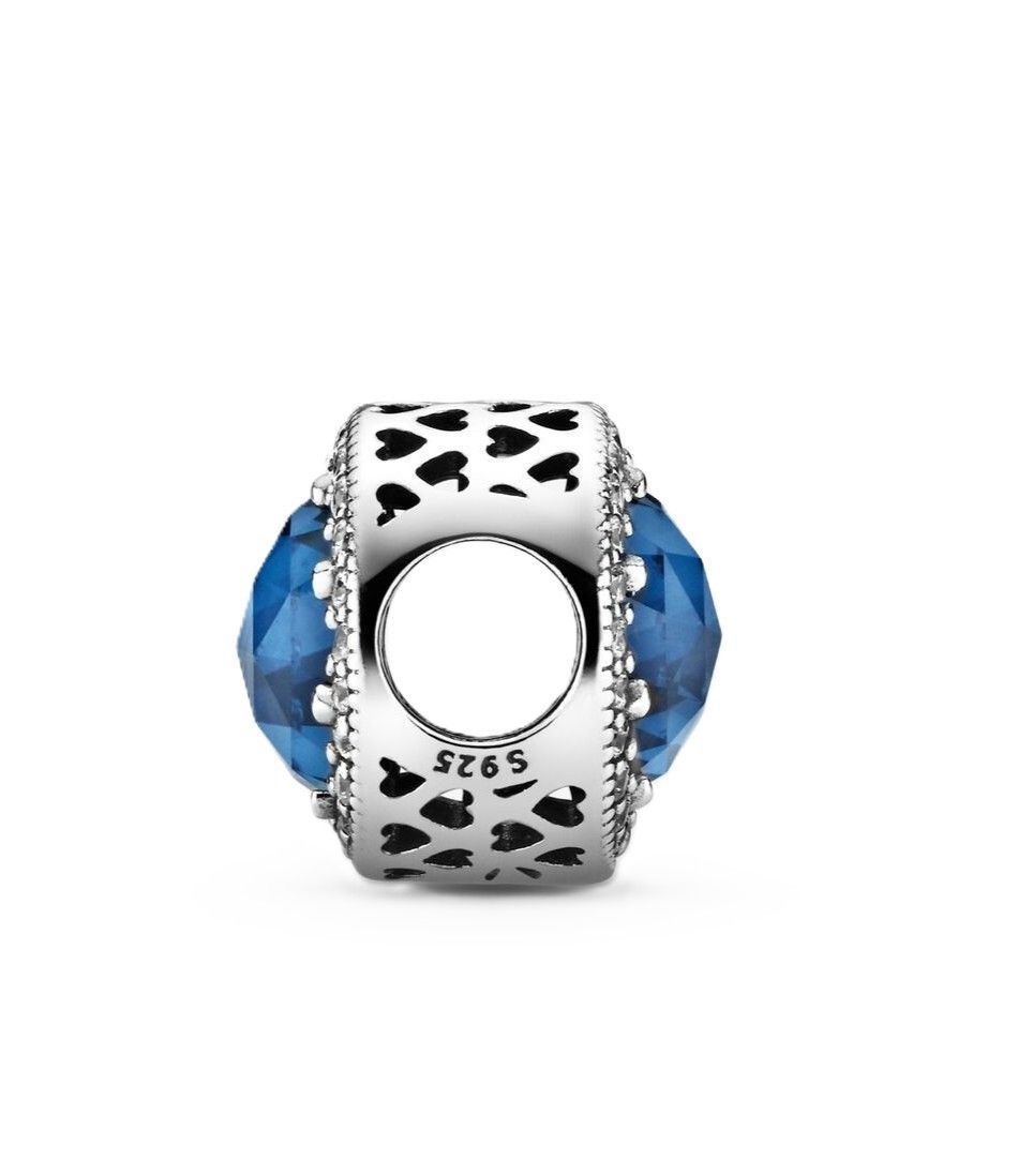 Pandora Radiant Hearts Charm With Blue Crystal And Clear Cubic Zirconia P-791725NMB For Women