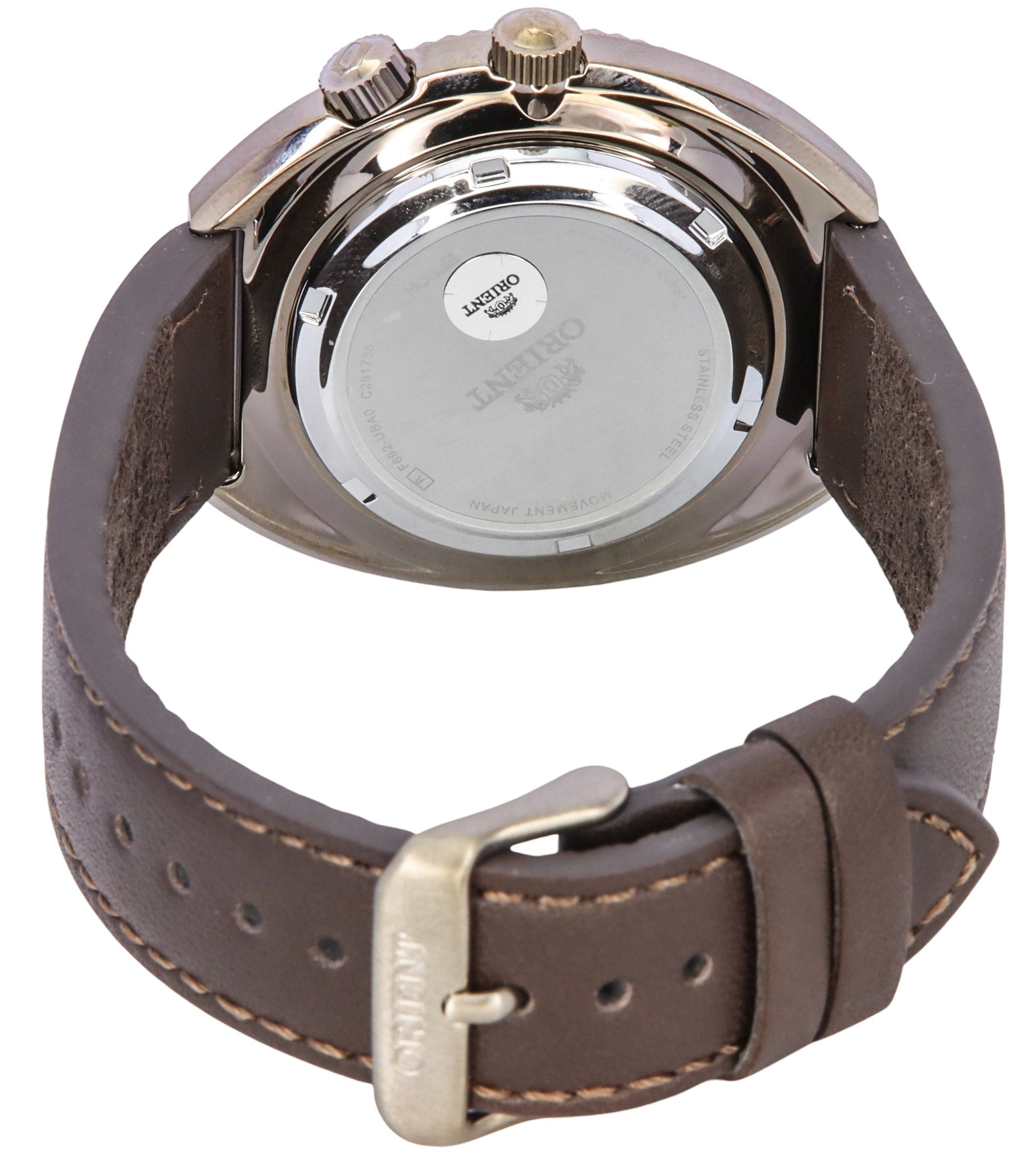 Orient Neo Classic Sports Brown Leather Strap Black Dial Automatic RA-AA0E06B19B RA-AA0E06B39B 200M Men's Watch