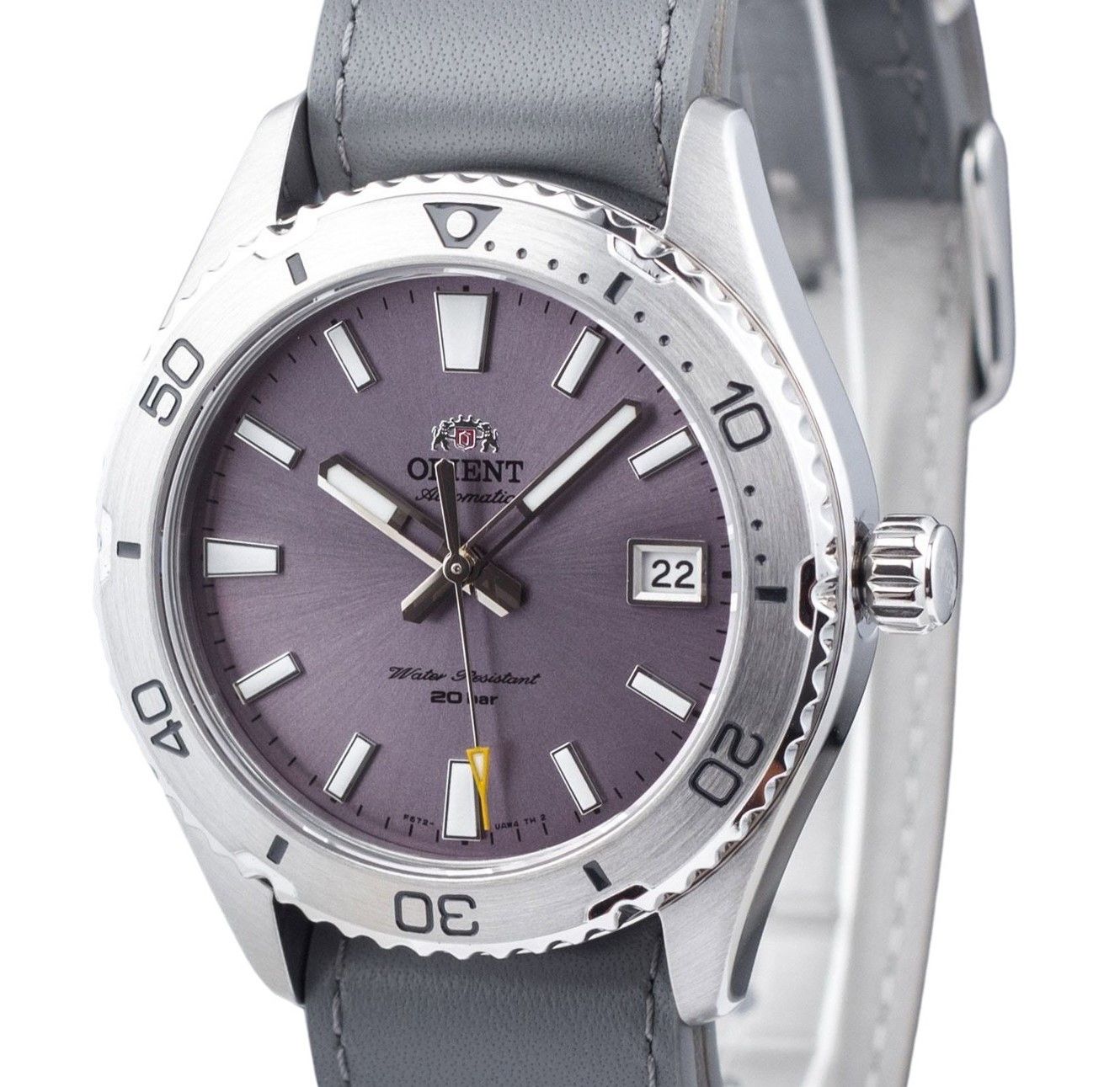 Orient Sports Leather Strap Lilac Dial Automatic Diver's RA-AC0Q07V10B RA-AC0Q07V30B 200M Men's Watch