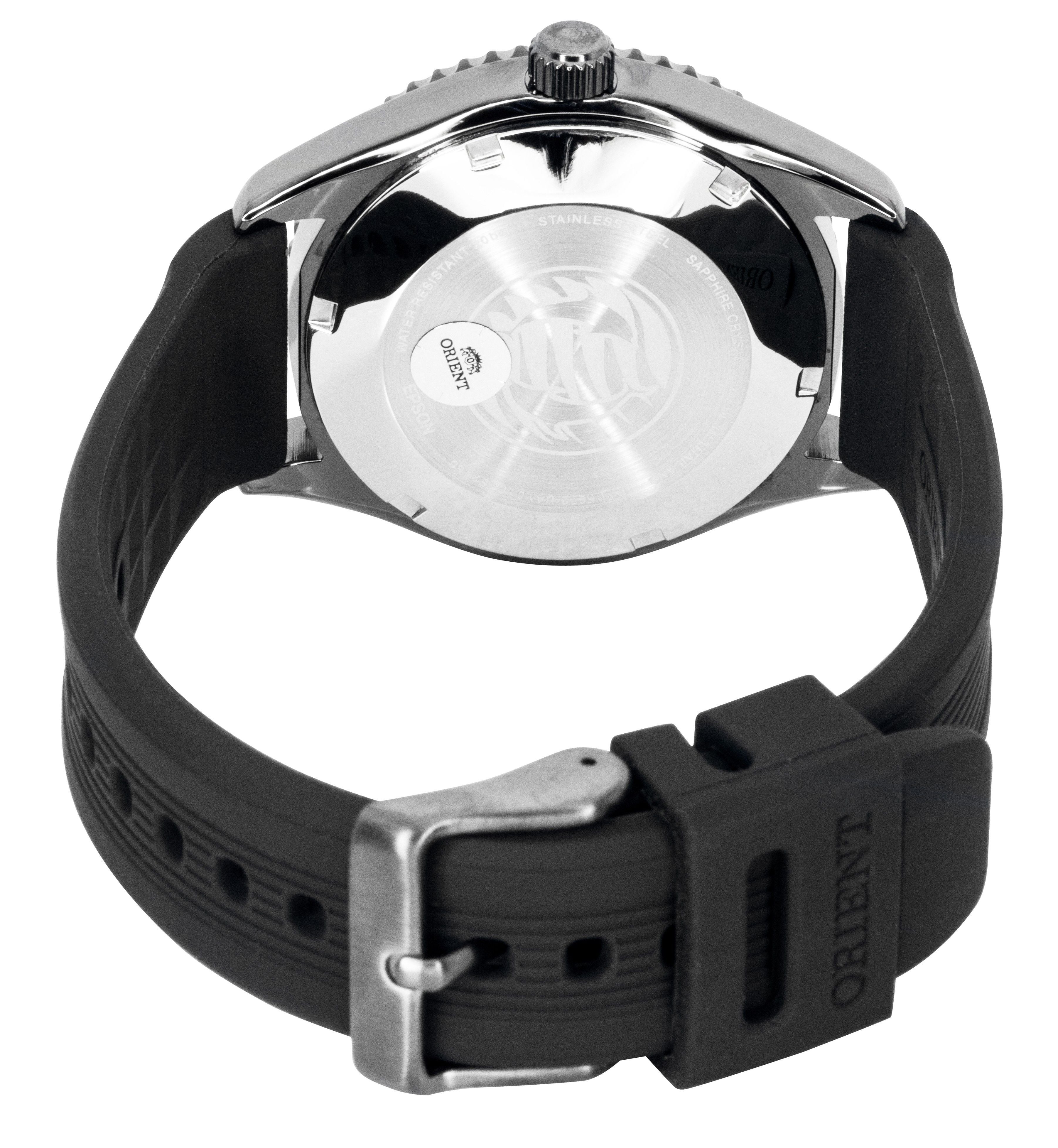 Orient Mako Silicone Strap Black Dial Automatic Diver's RA-AC0Q10N 200M Men's Watch