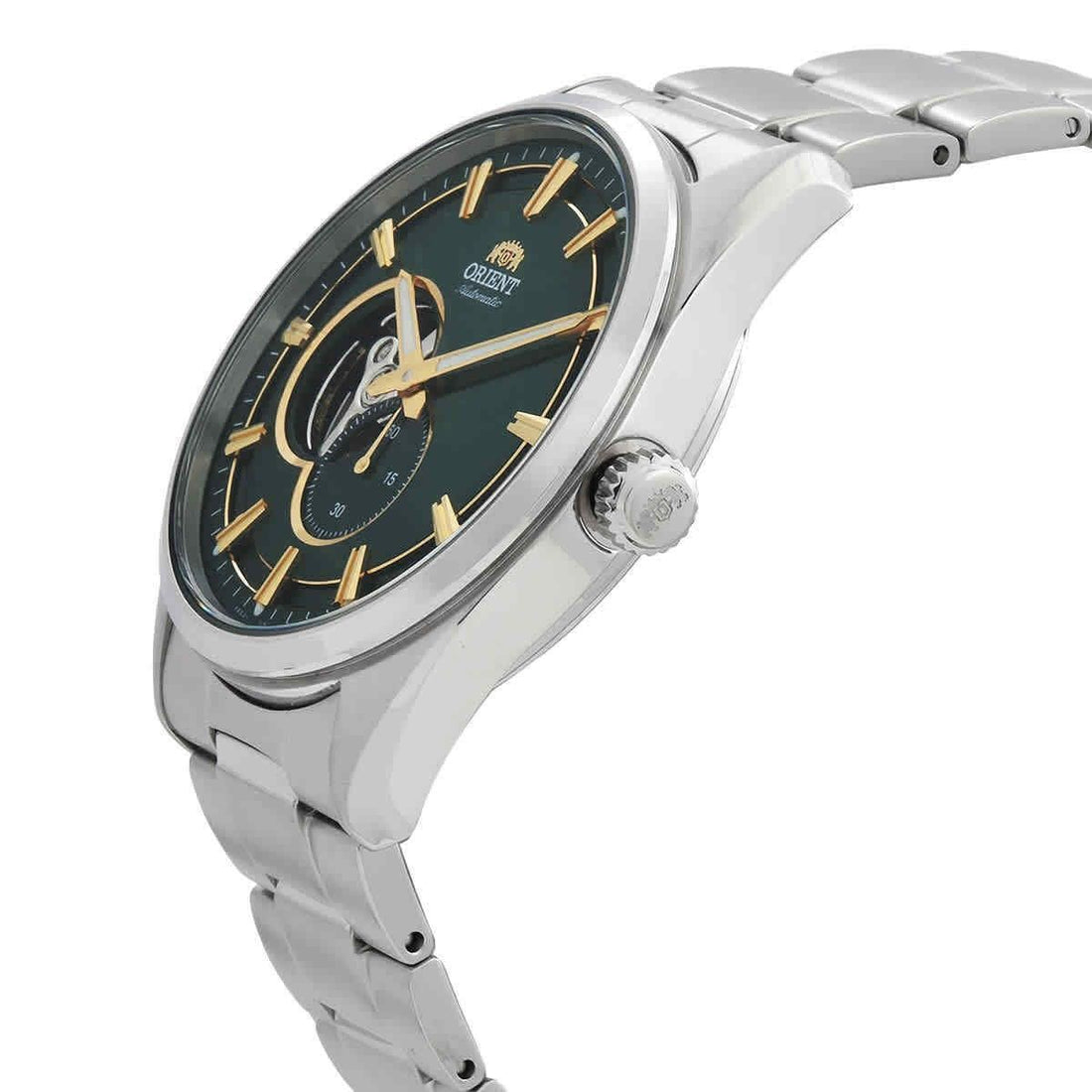 Orient Contemporary Stainless Steel Open Heart Green Dial Automatic RA-AR0008E10B Men's Watch