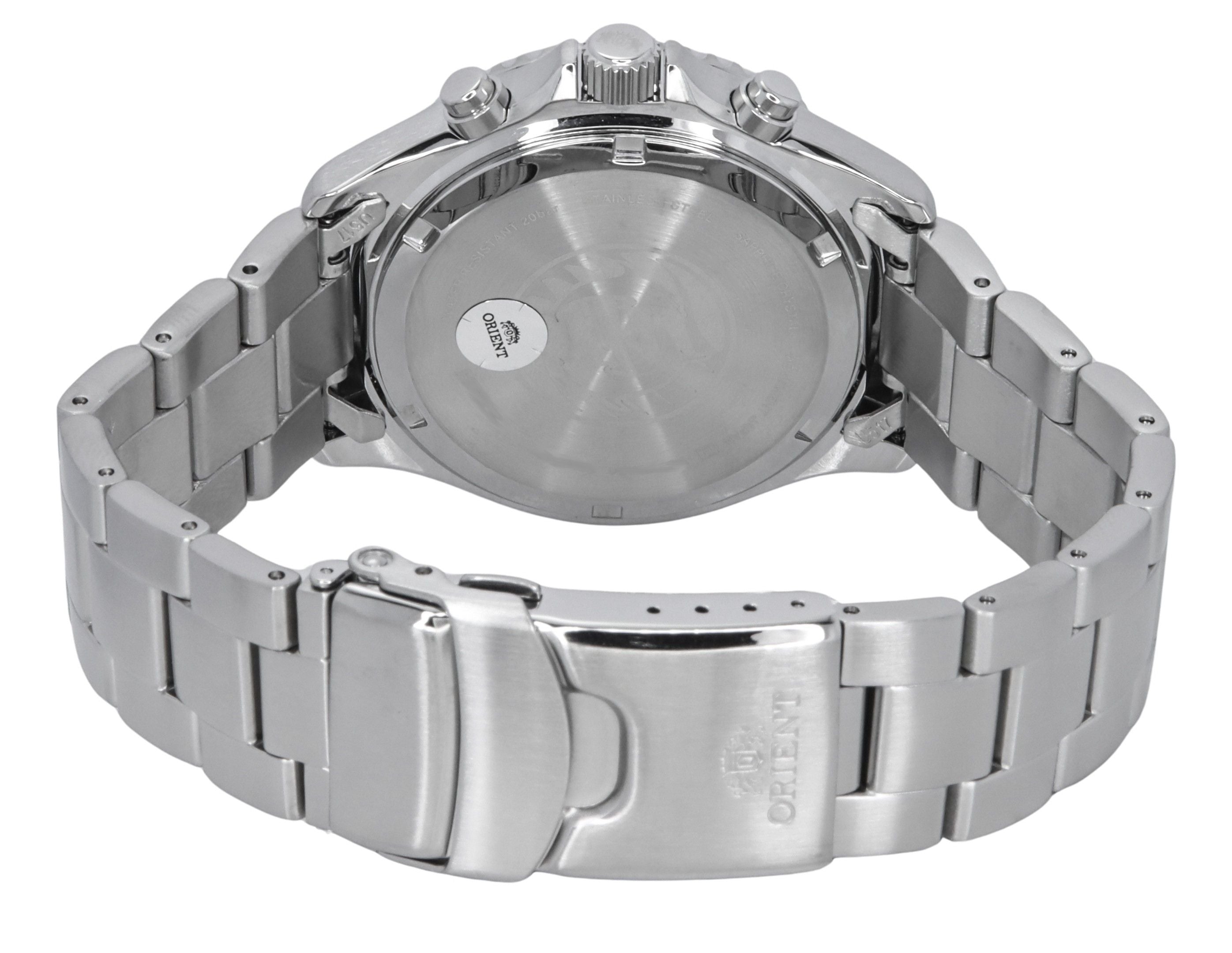 Orient Chronograph Stainless Steel Black Dial Solar Diver's RA-TX0201L10B 200M Men's Watch