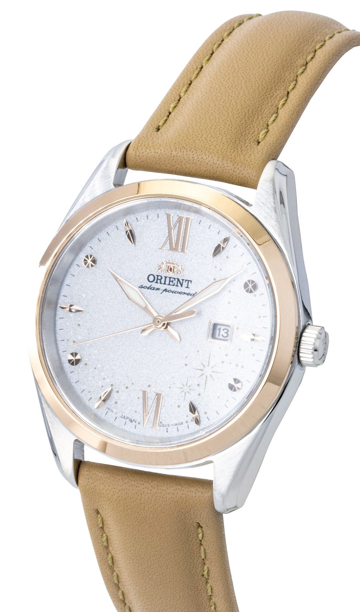 Orient Stretto Leather Strap White Dial Solar RA-WG0604S Men's Watch