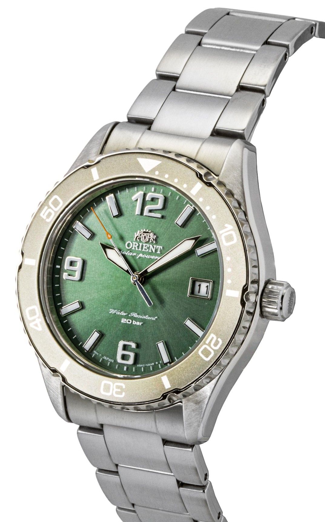 Orient Sport Stainless Steel Green Dial Solar Diver's RA-WJ0001E 200M Men's Watch