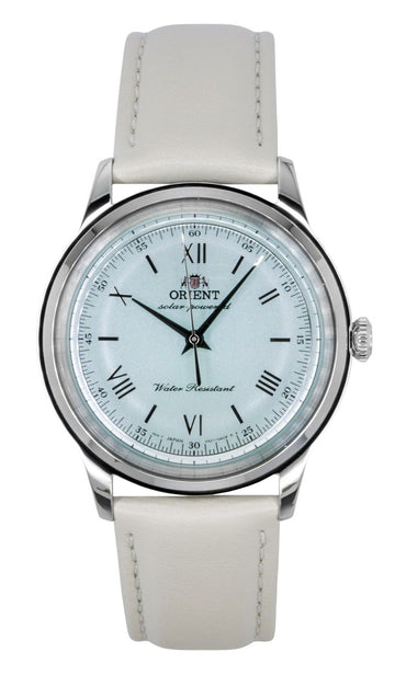 Orient Bambino Leather Strap Pale Green Dial Solar RA-WK0002E Men's Watch