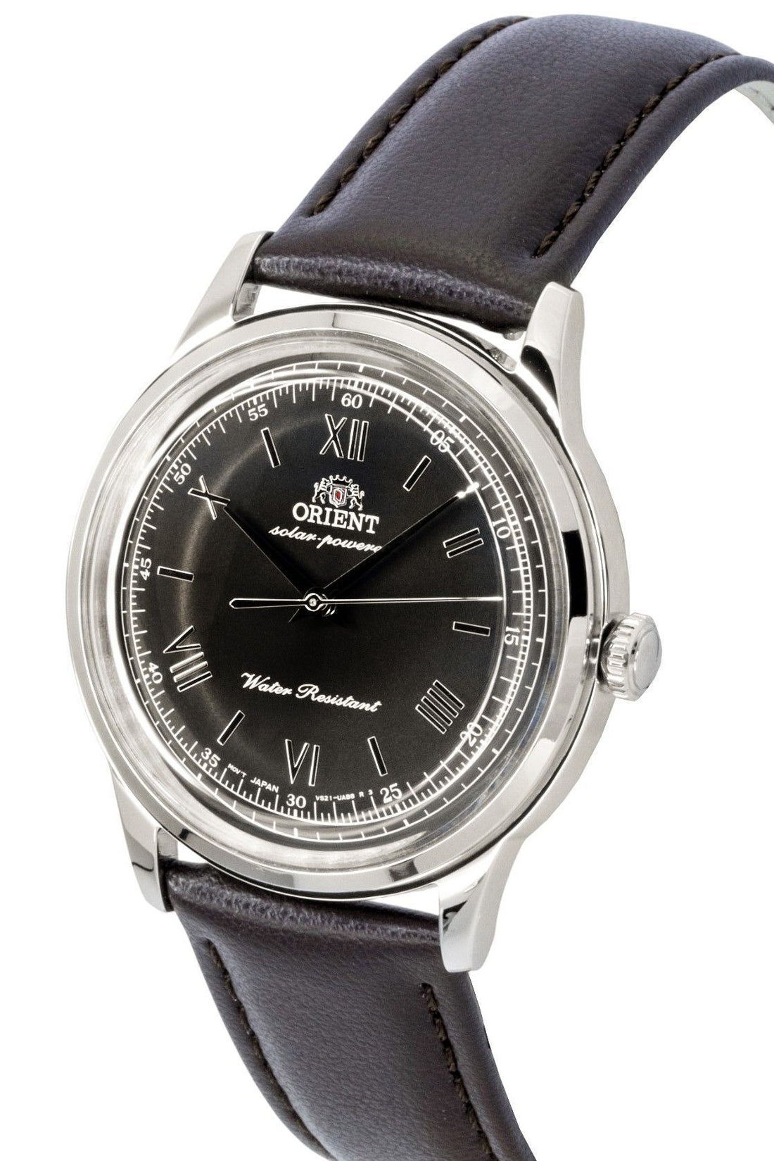 Orient Bambino Leather Strap Black Dial Solar RA-WK0004L Men's Watch