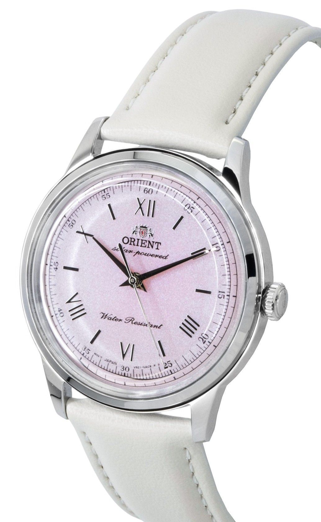 Orient Bambino Leather Strap Pink Dial Solar RA-WK0005P Men's Watch